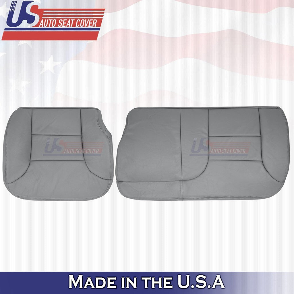 1995 to 1999 Fits GMC Suburban Rear Driver& Passenger Bottoms Leather Cover Gray