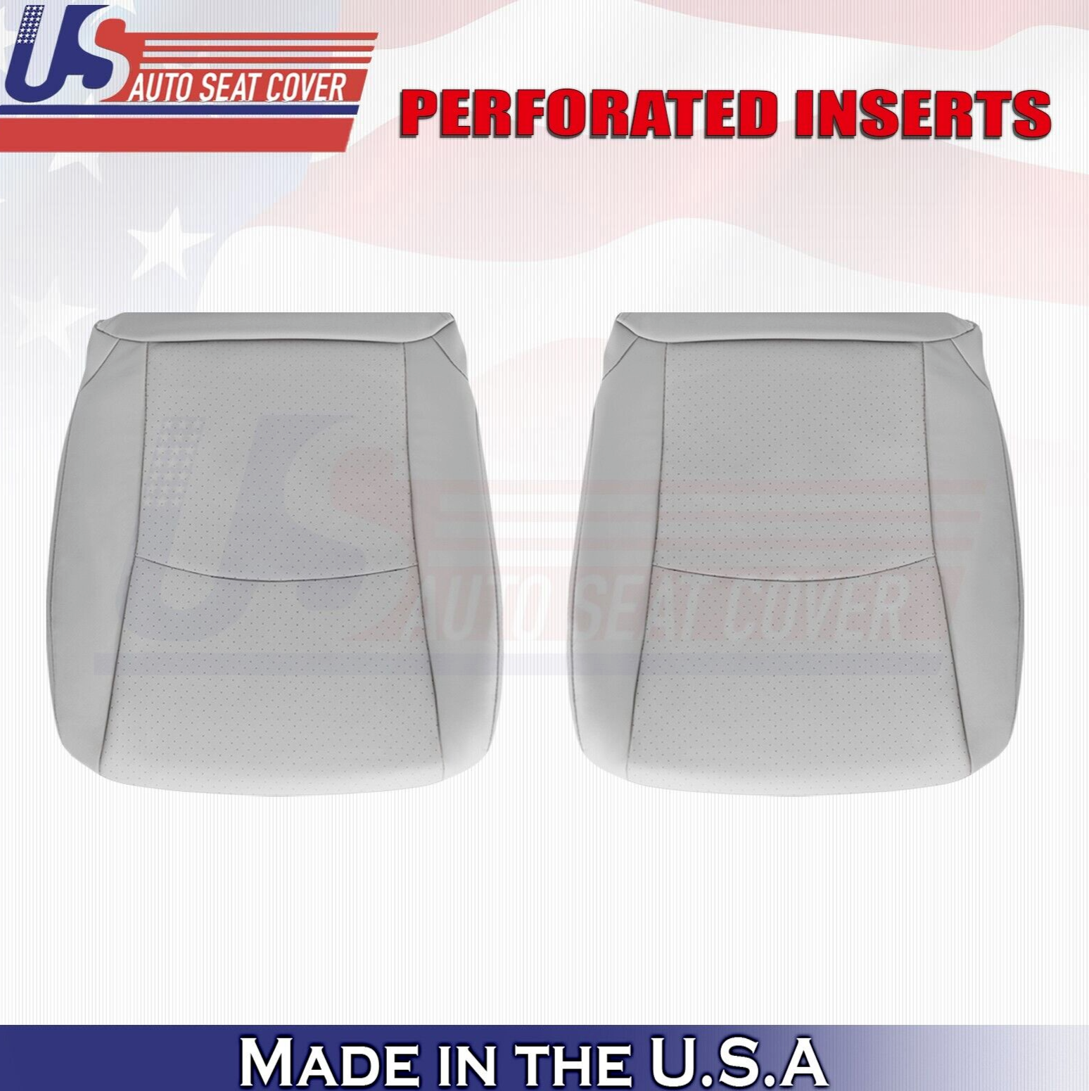 2008 2009 For Toyota Highlander Driver Passenger Bottom Perf Leather Covers Gray