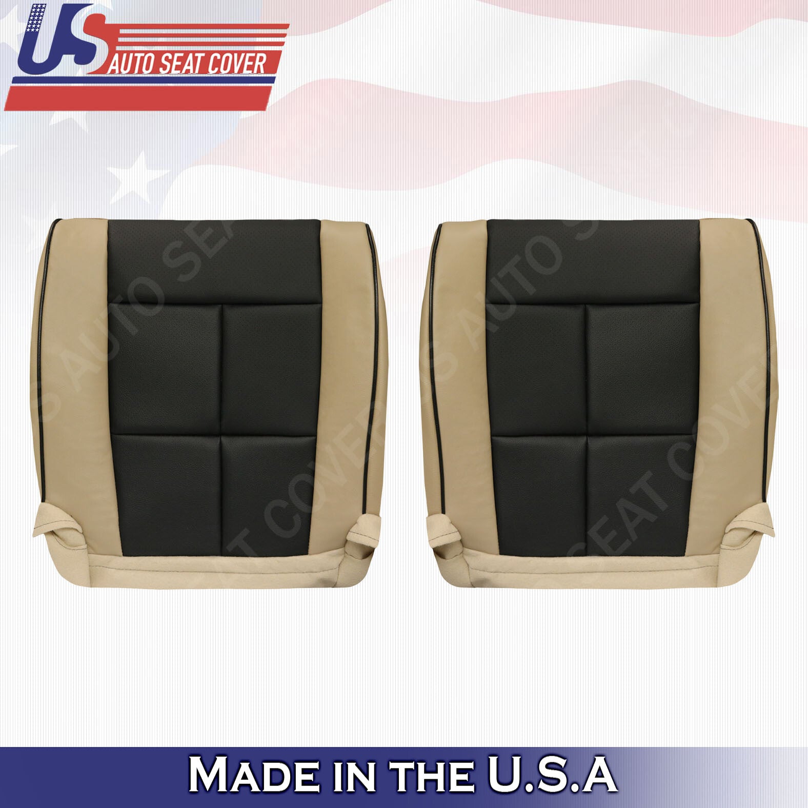 2011-2014 Lincoln Navigator Driver & Passenger Bottom Perforated Cover Tan Black