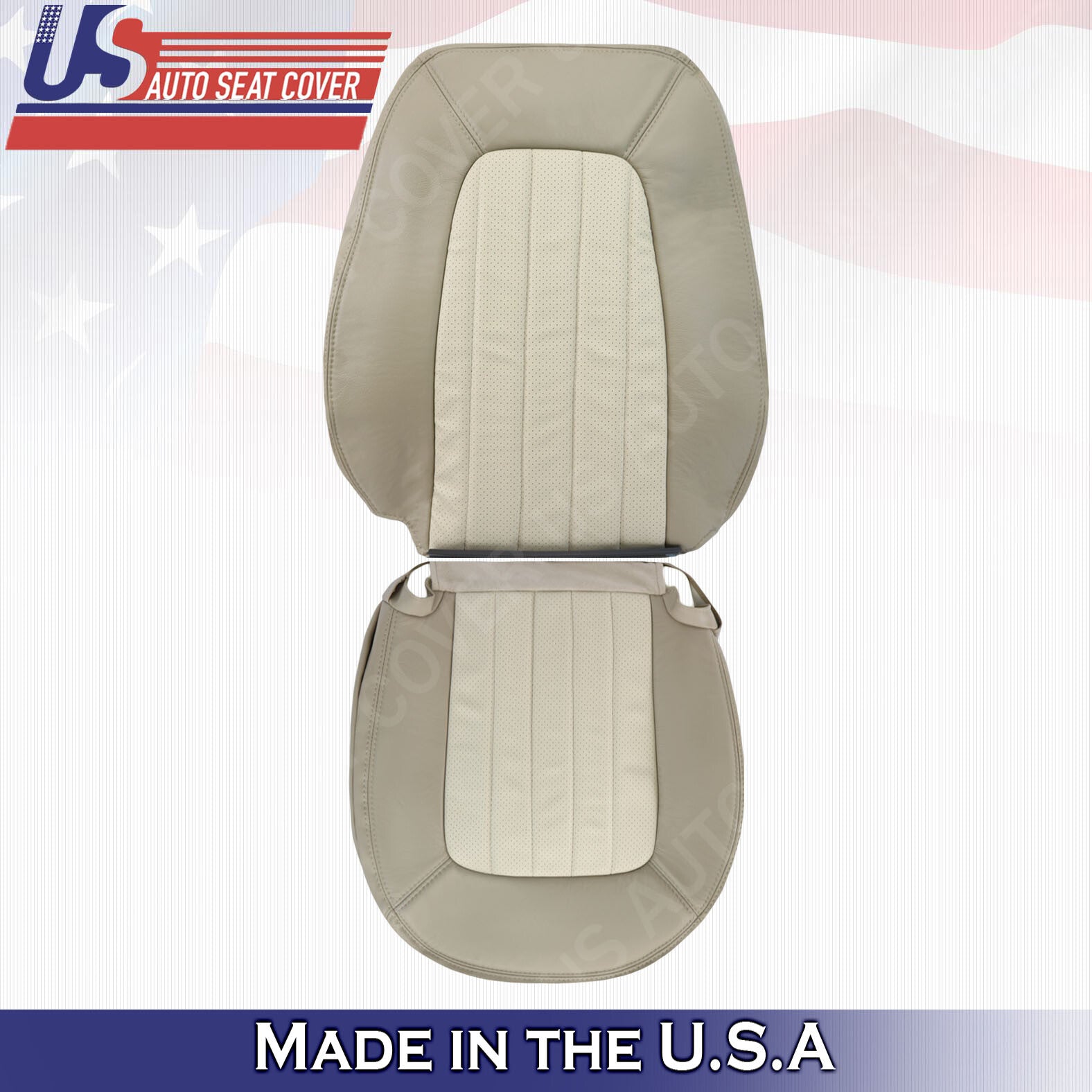 Driver Top Bottom Perforated Leather Seat Tan 2002 to 2005 Mercury Mountaineer
