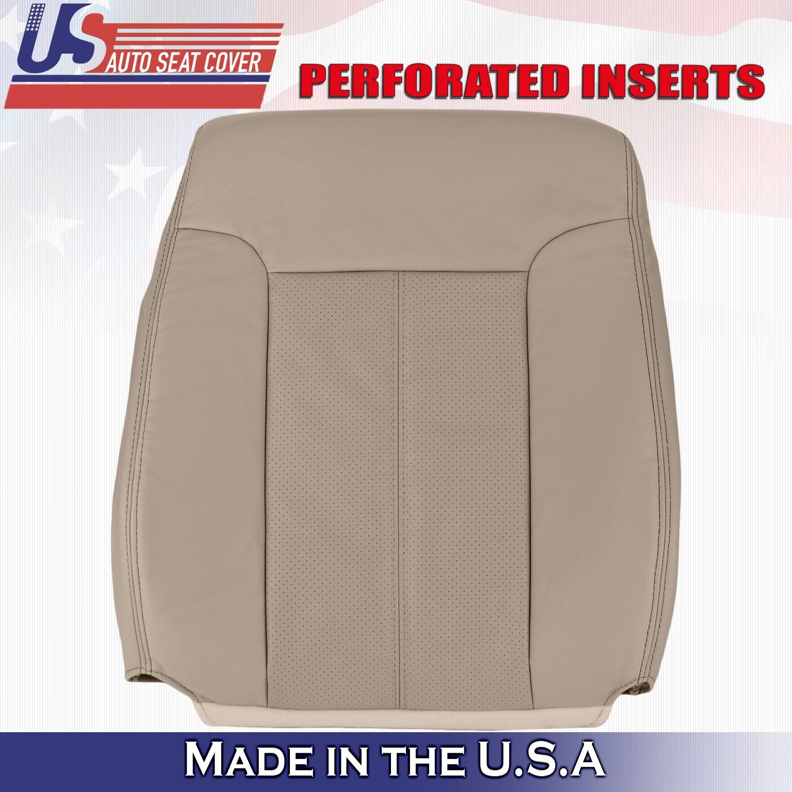 2013 2014 For Ford F250 F350 Lariat Driver Passenger Top Leather Seat Covers Tan