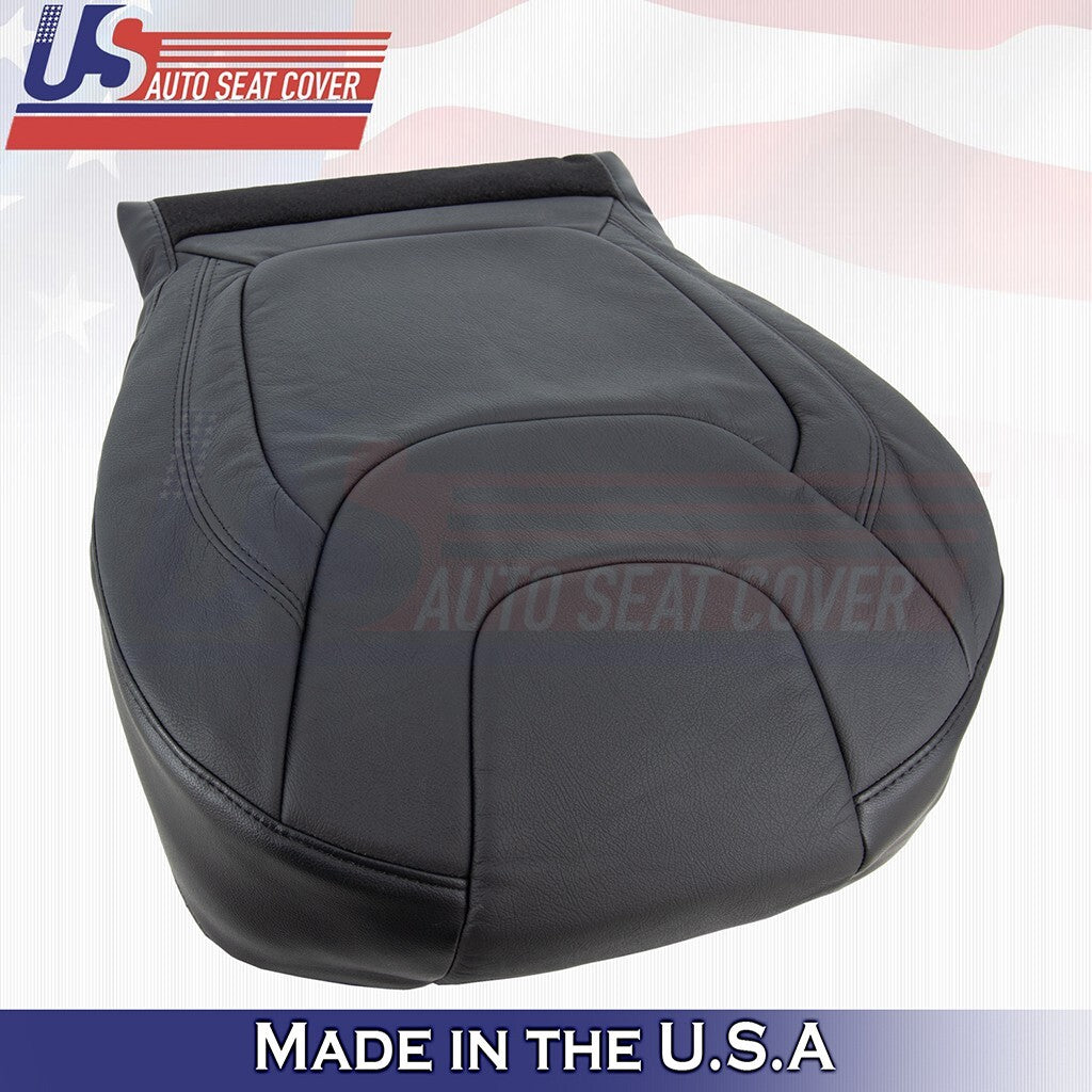 2015 to 2023 Fits Jeep Cherokee Passenger Bottom Leather Seat Cover Black