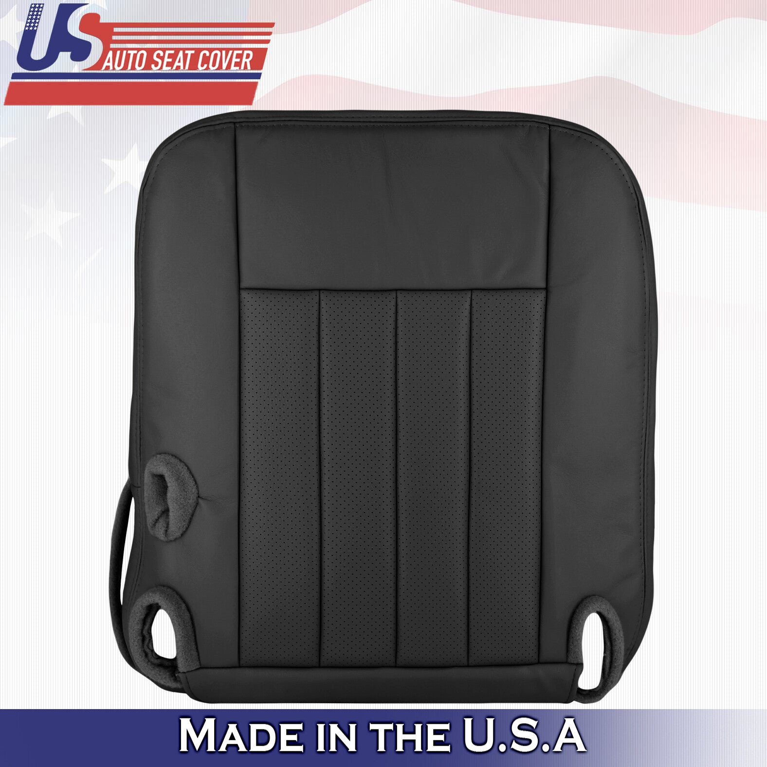 2003 to 2005 For Lincoln Town Car Driver & Passenger Bottom Leather Covers Black