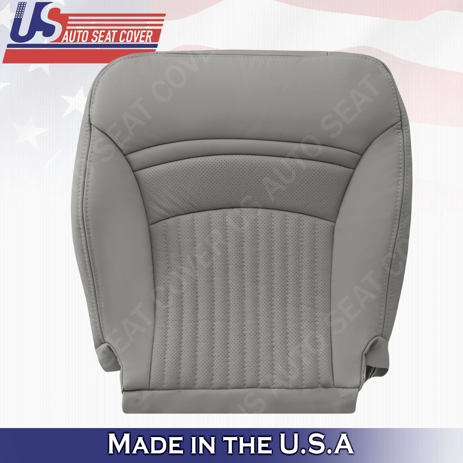 DRIVER & PASSENGER Bottoms Gray Leather Cover 1997-2004 Chevy Corvette SPORT