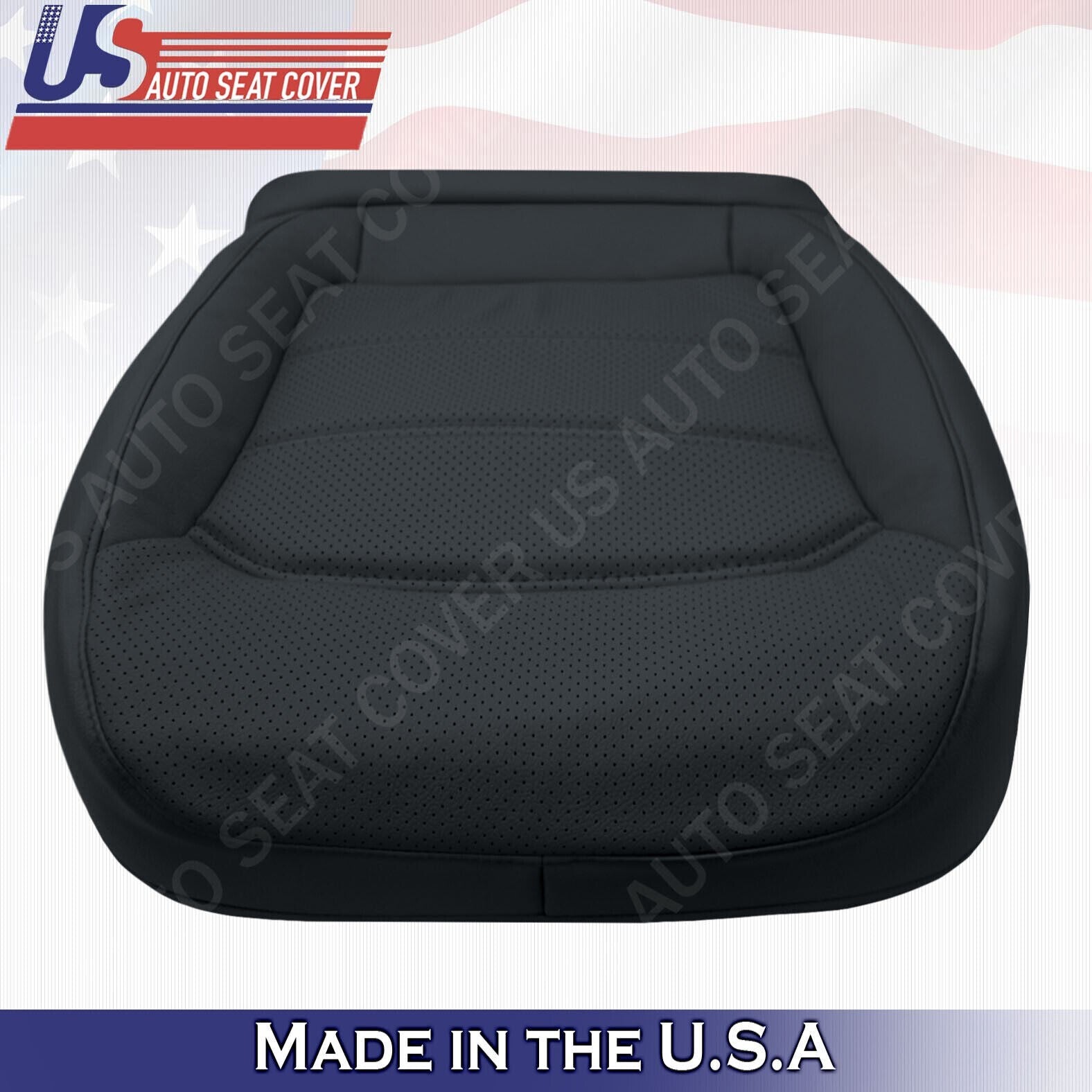 2012 to 2020 Fits Volkswagen Passat Driver Bottom & Top Leather Seat Cover Black