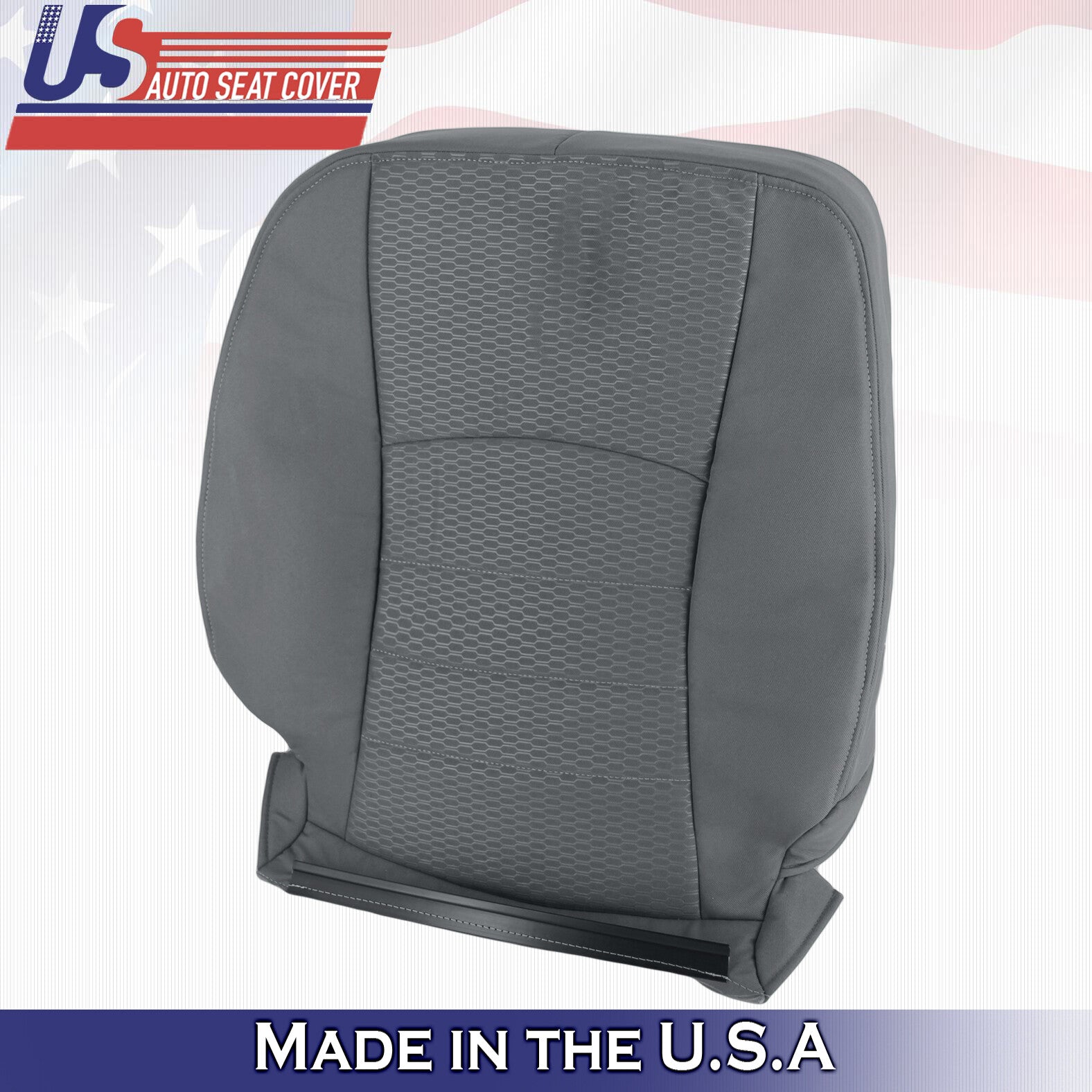 2013 to 2018 For Dodge Ram 1500 SLT Driver Passenger Top Cloth Seat Covers Gray