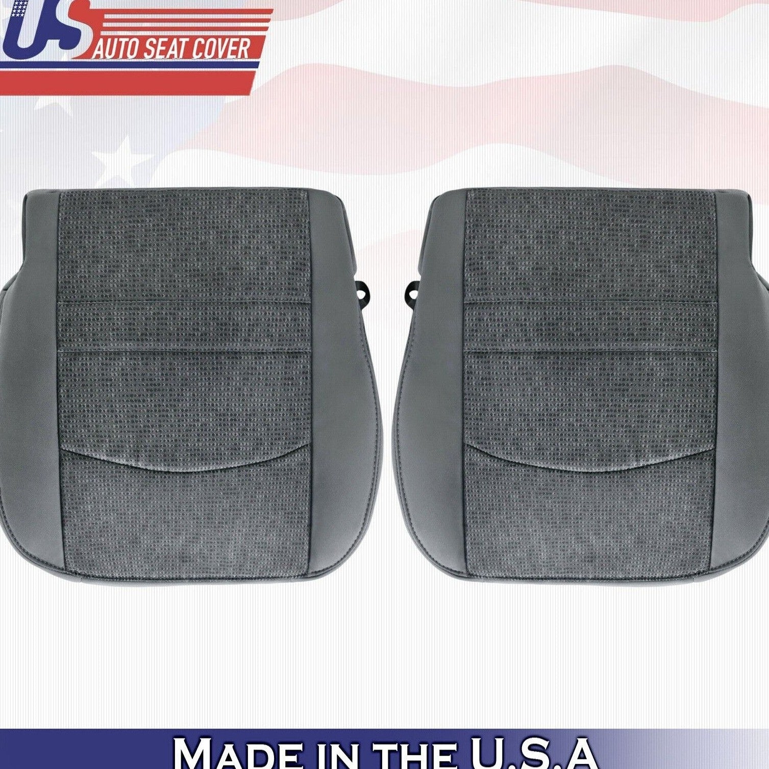 2017 2018 For Dodge Ram 5500 SLT Driver Passenger Bottom Cloth Seat Covers Gray