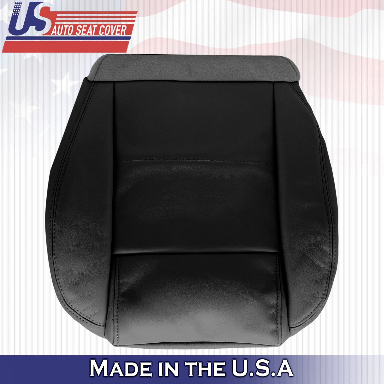 2005 to 2009 For Ford Mustang V6 Passenger Top & Bottom Leather Covers in Black