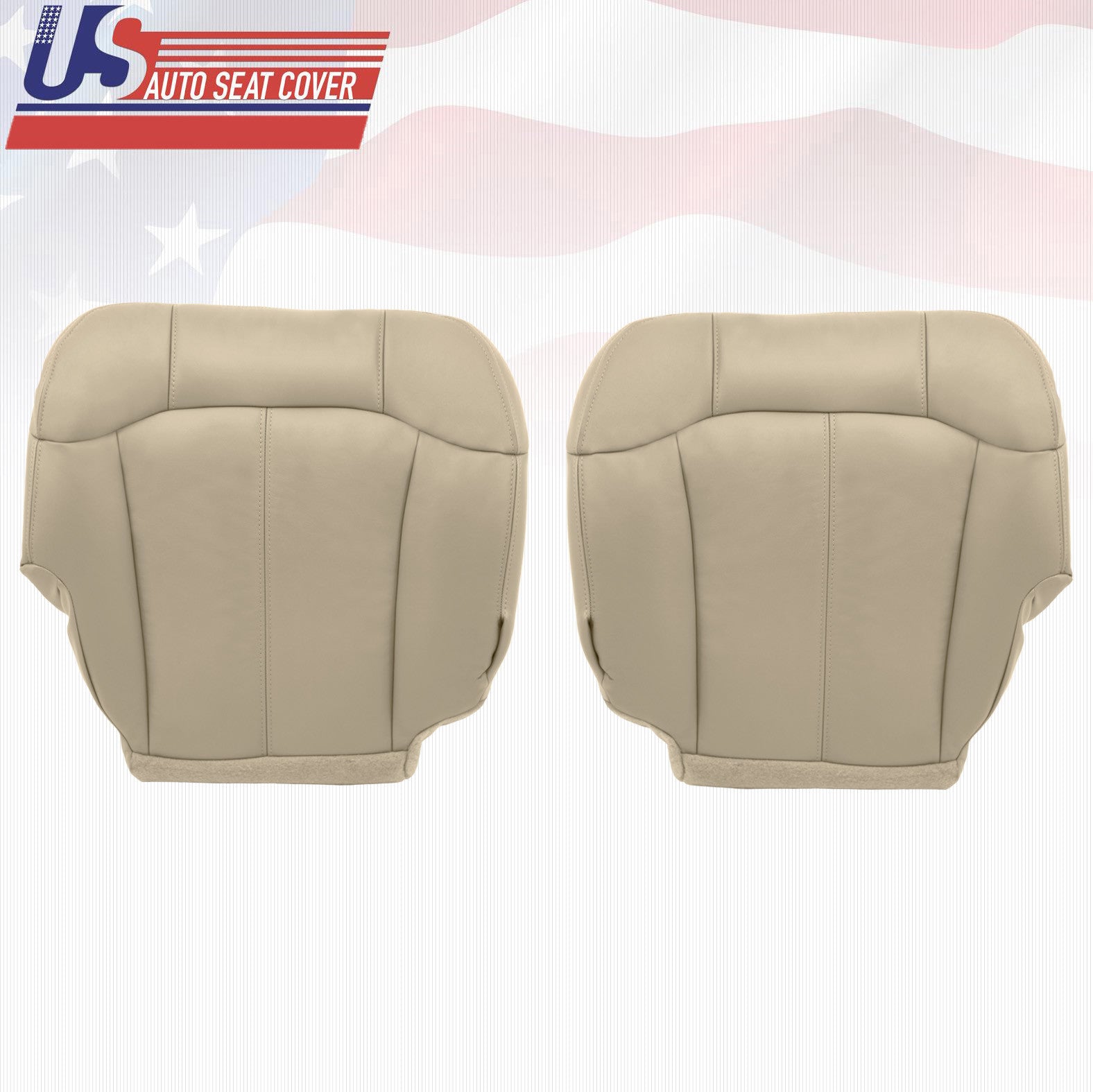 2000 2001 2002 GMC Tahoe Driver & Passenger Bottom Leather Seat Cover Light Tan