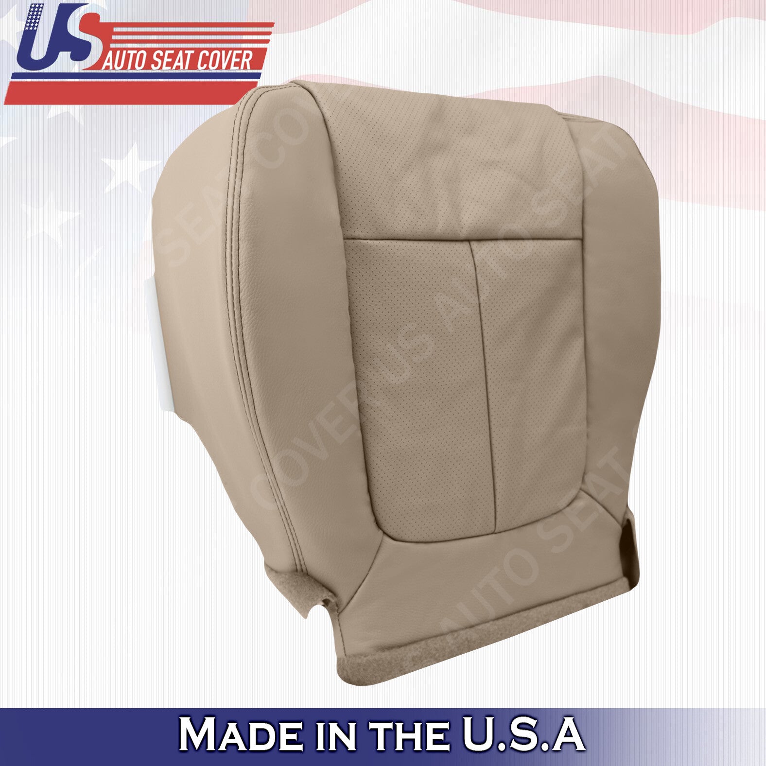 2011 to 2014 Fits Ford F150 Lariat Driver Bottom Perforated Leather Cover Tan