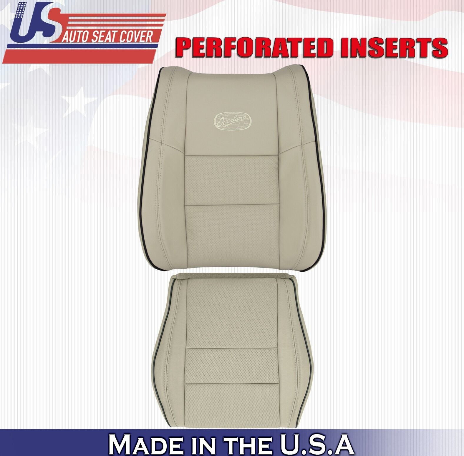 2013 2014 For Jeep Grand Cherokee OVERLAND Driver Top Bottom Leather Covers Tan