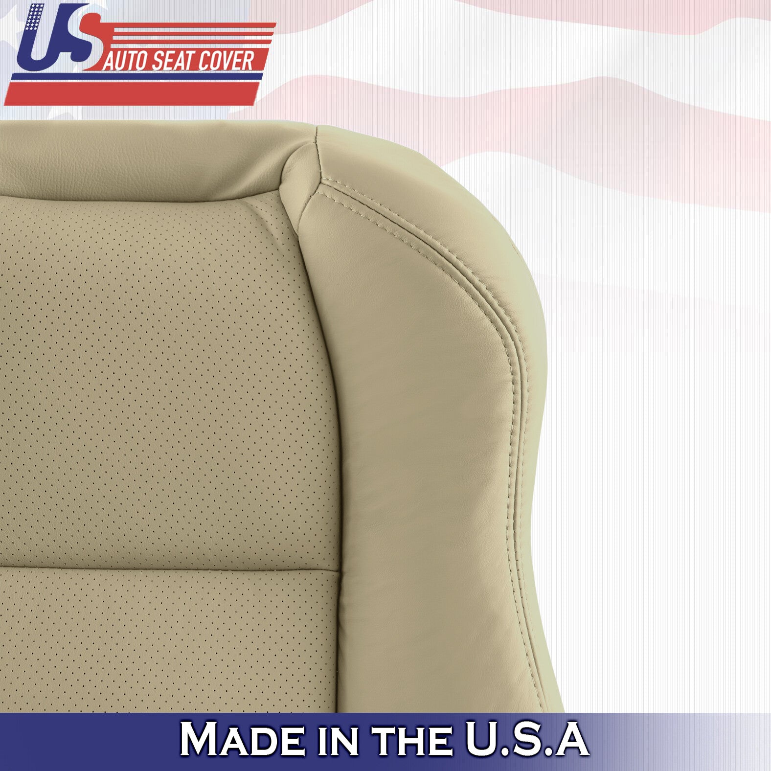 2004 Fits Acura TL Front Driver Side Top Perforated Leather Seat Cover Tan