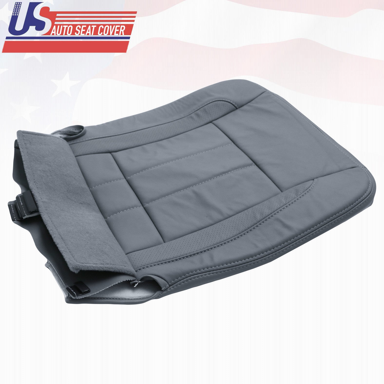 For 2009 For Dodge Ram 2500 Driver Bottom Leather Replacement Seat Cover in Gray