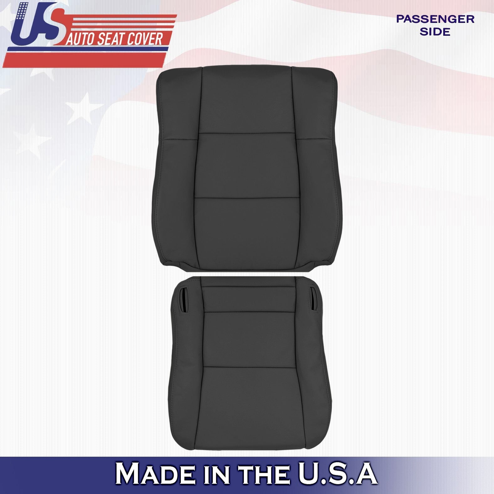 1997 1998 1999 For Lexus ES300 Passenger Top & Bottom Leather Seat Covers Black