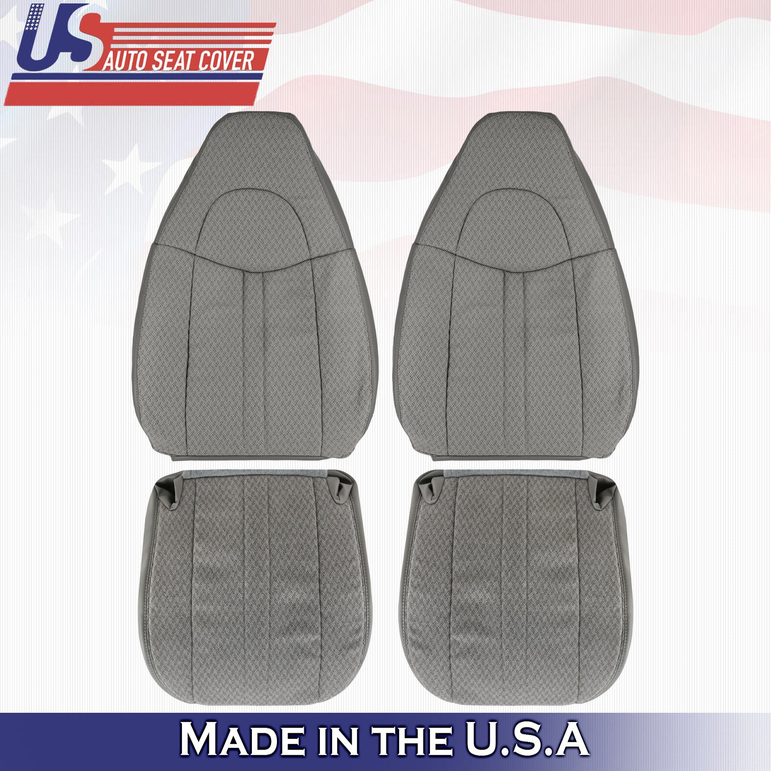 2003 2004 For Chevy Express 1500 2500 3500 2x Top & 2x Bottom Cloth Covers Gray