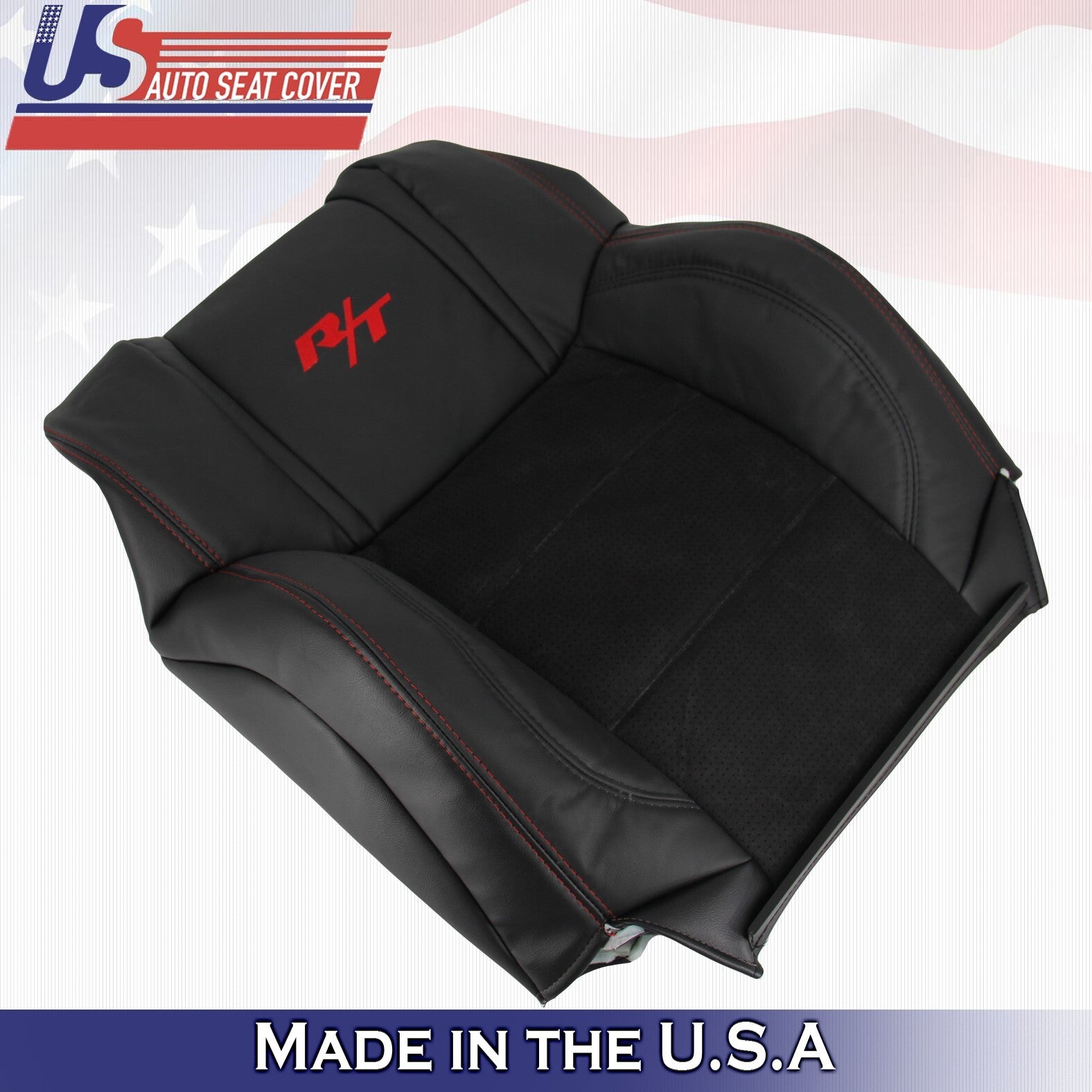 2006 2007 For Dodge Charger RT 2x Top & 2x Bottom Perf Leather Seat Covers Black