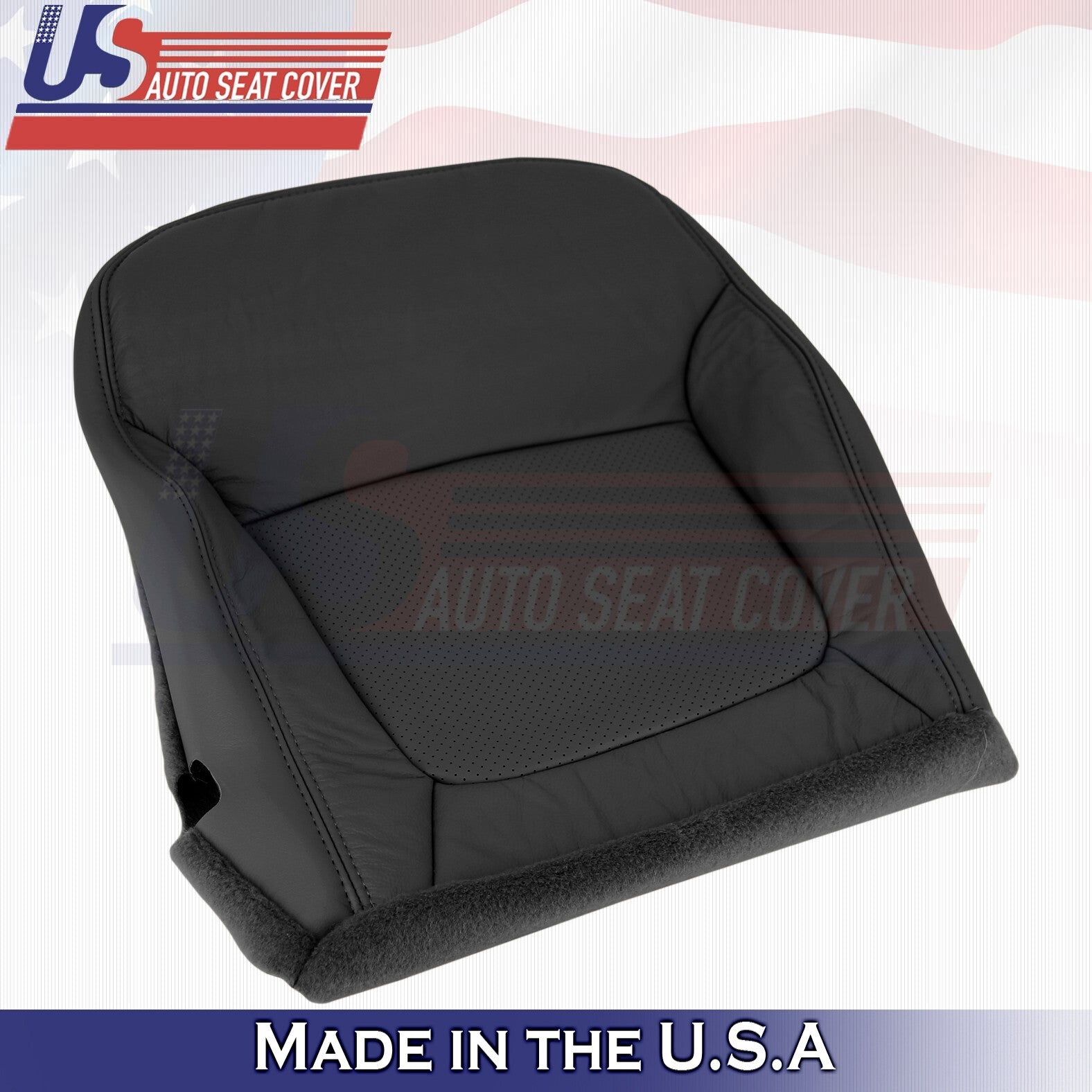 2002 2003 Fits Acura TL Type S Passenger Bottom & Top Leather Seat Cover Black