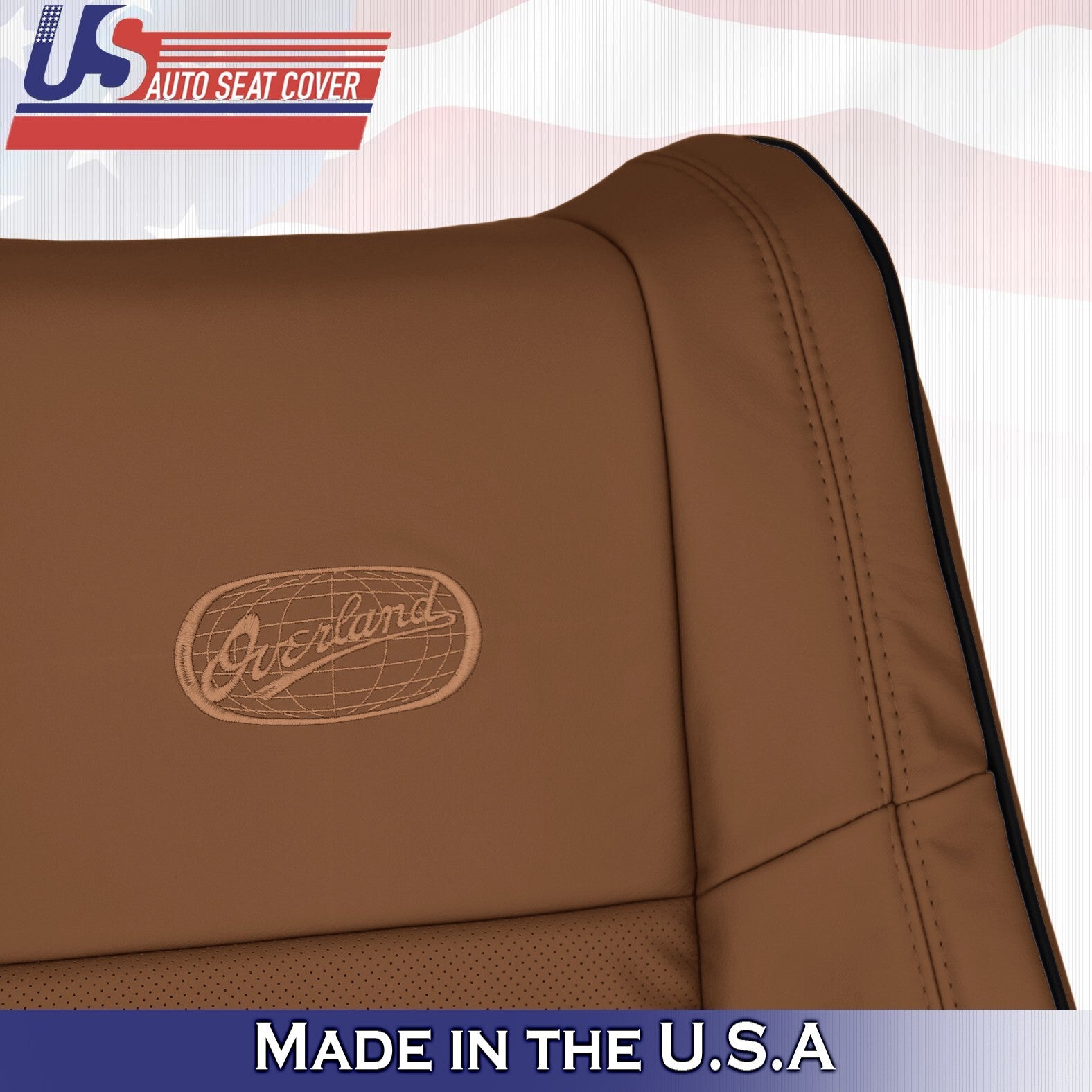 2019 For Jeep Grand Cherokee OVERLAND Driver Passenger Top Leather Covers Brown