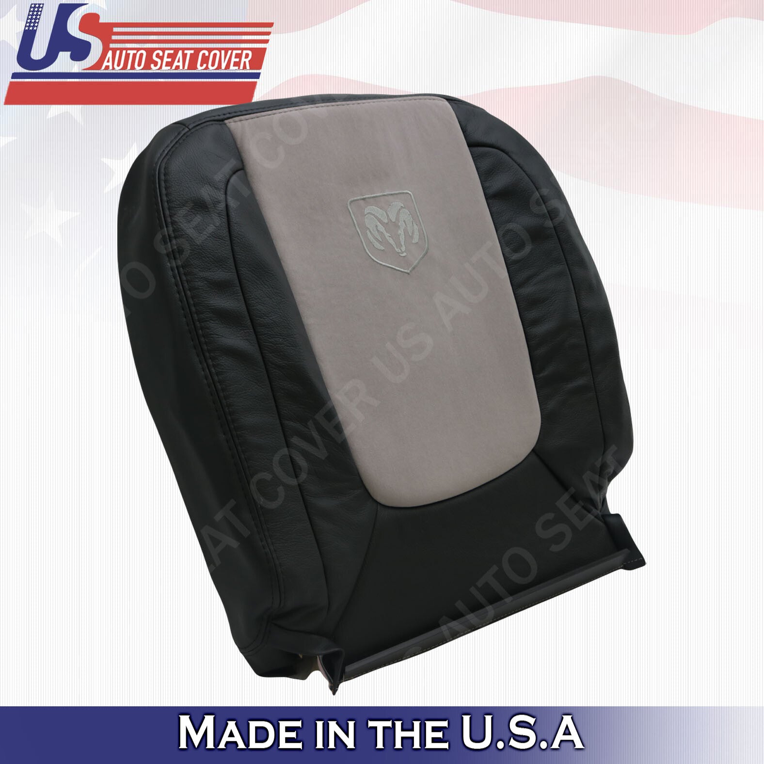 2004 2005 For Dodge Ram Laramie Driver Side Top Leather Seat Cover Dark Gray