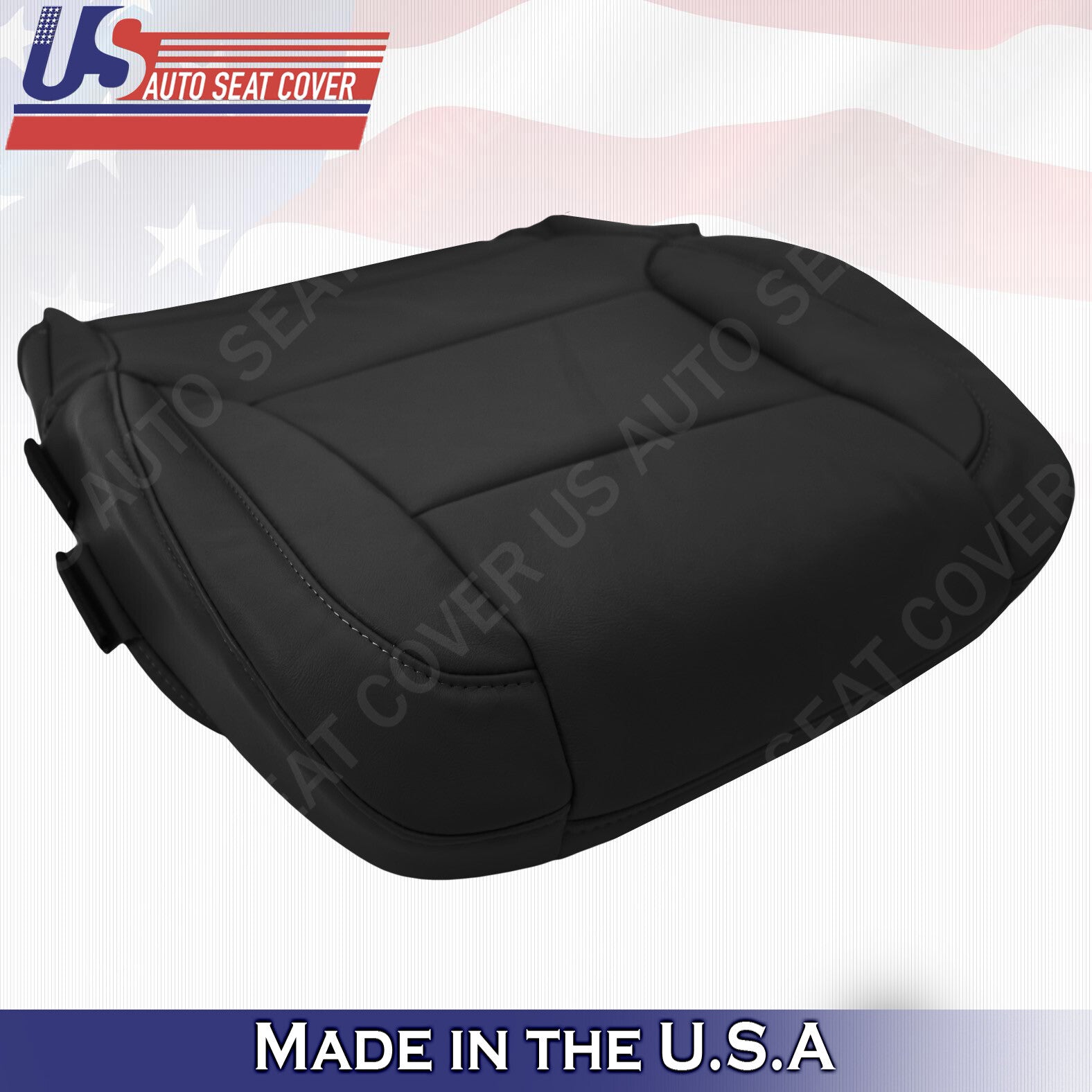 2015-2018 Chevy/GMC Tahoe, Suburban, Driver Bottom Leather Seat Cover Black