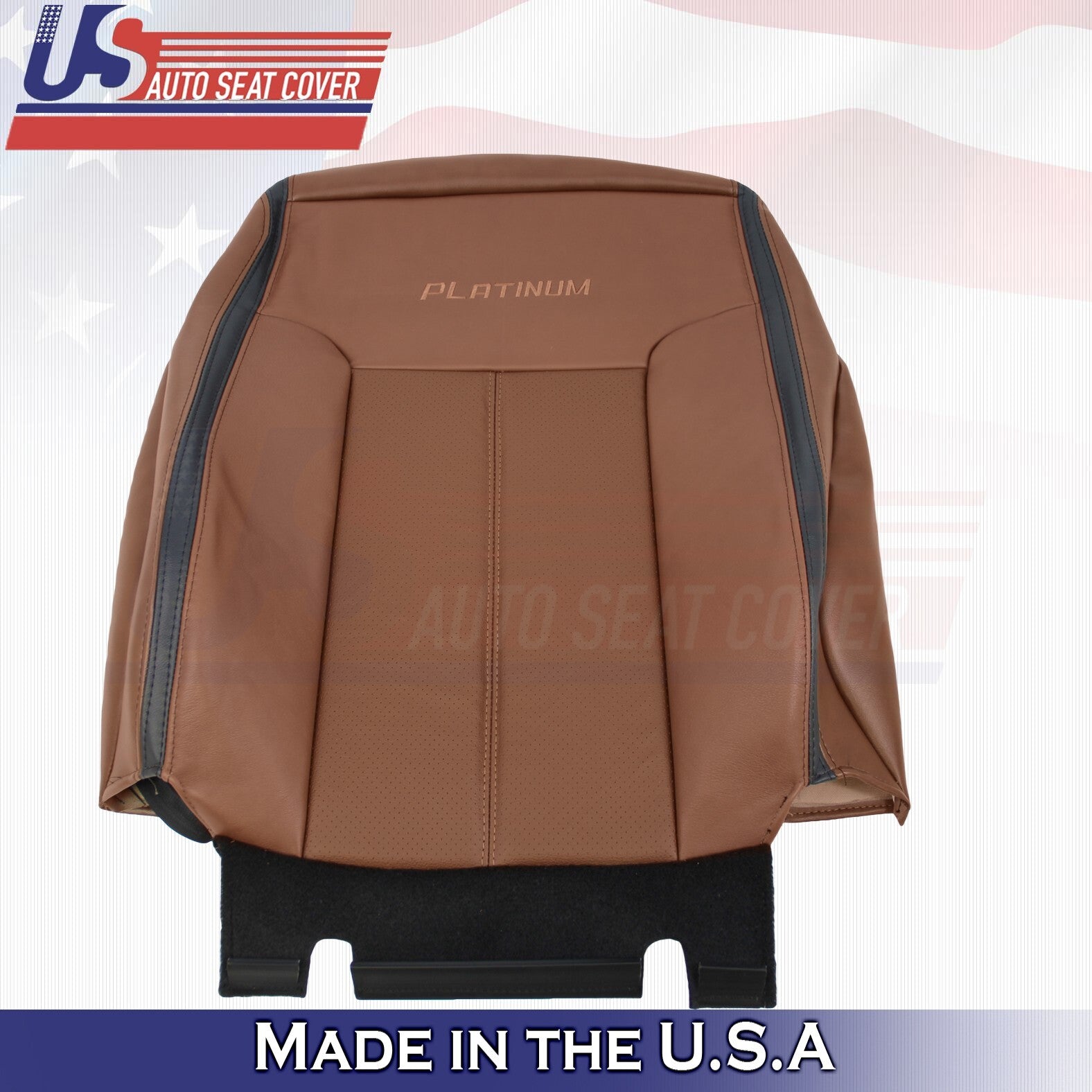 2013 to 2016 For Ford F450 Platinum Passenger Top & Bottom Leather Covers Brown