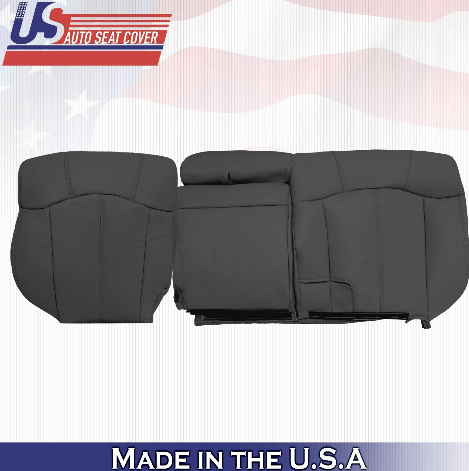 1999 to 2002 For Chevy Silverado 2nd Row Driver&Passenger Top Leather Covers BLK