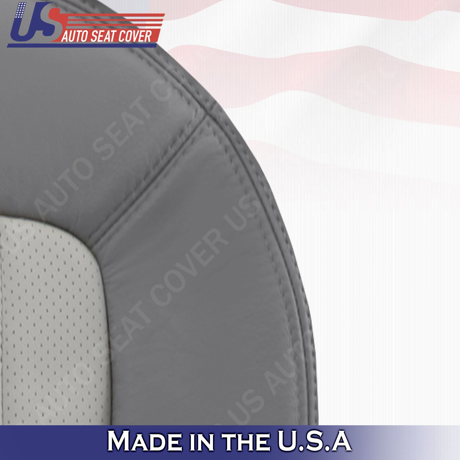 2002 TO 2005 Mercury Mountaineer Passenger Bottom Leather Seat Cover 2-TONE GRAY