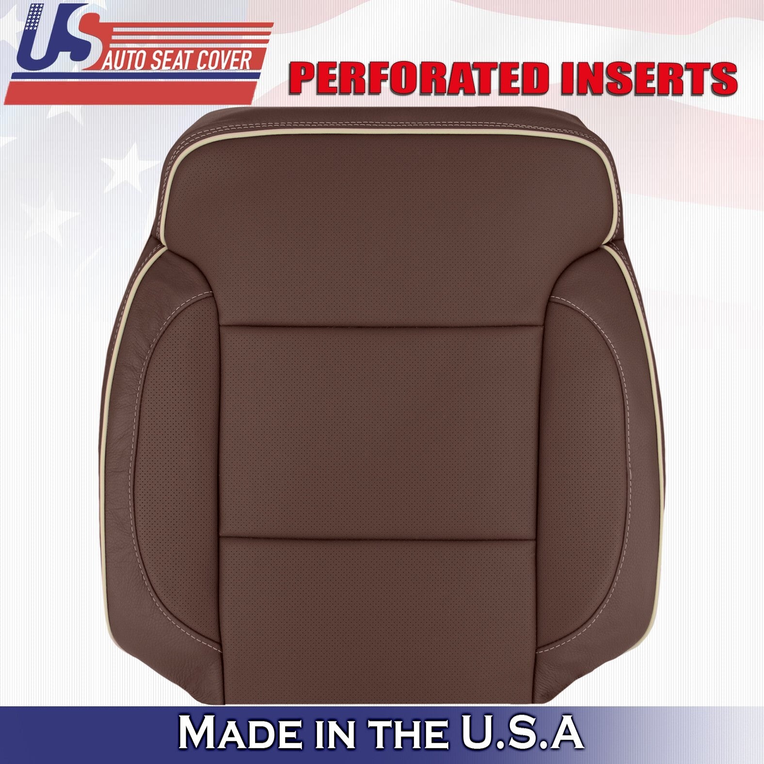2017 For Chevy Silverado High Country Driver Top & Bottom Leather Covers Brown
