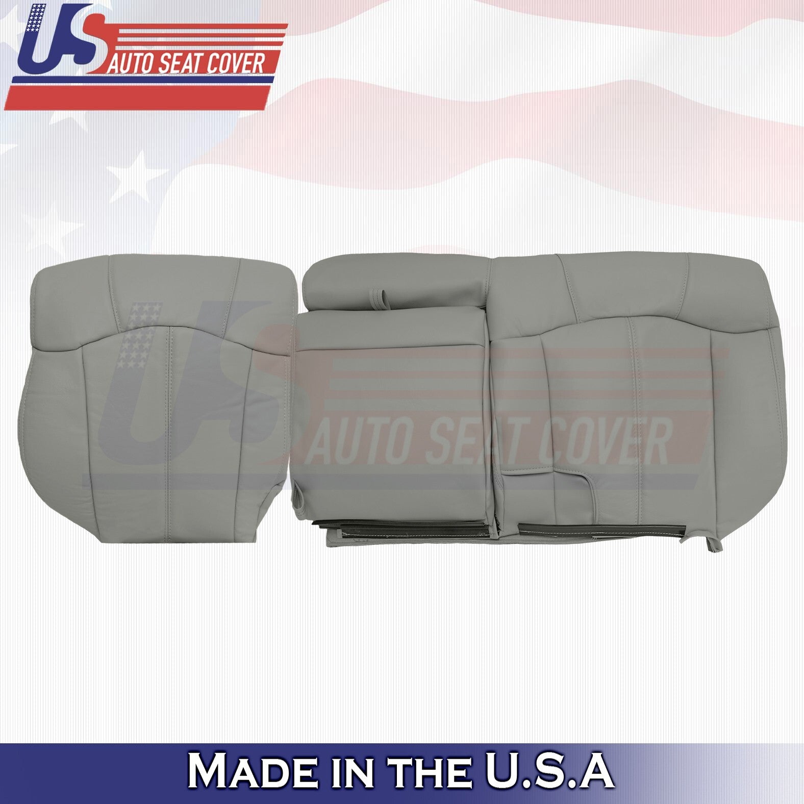 1999 to 2002 For Chevy Silverado Rear Driver &Passenger Top Leather Covers Gray