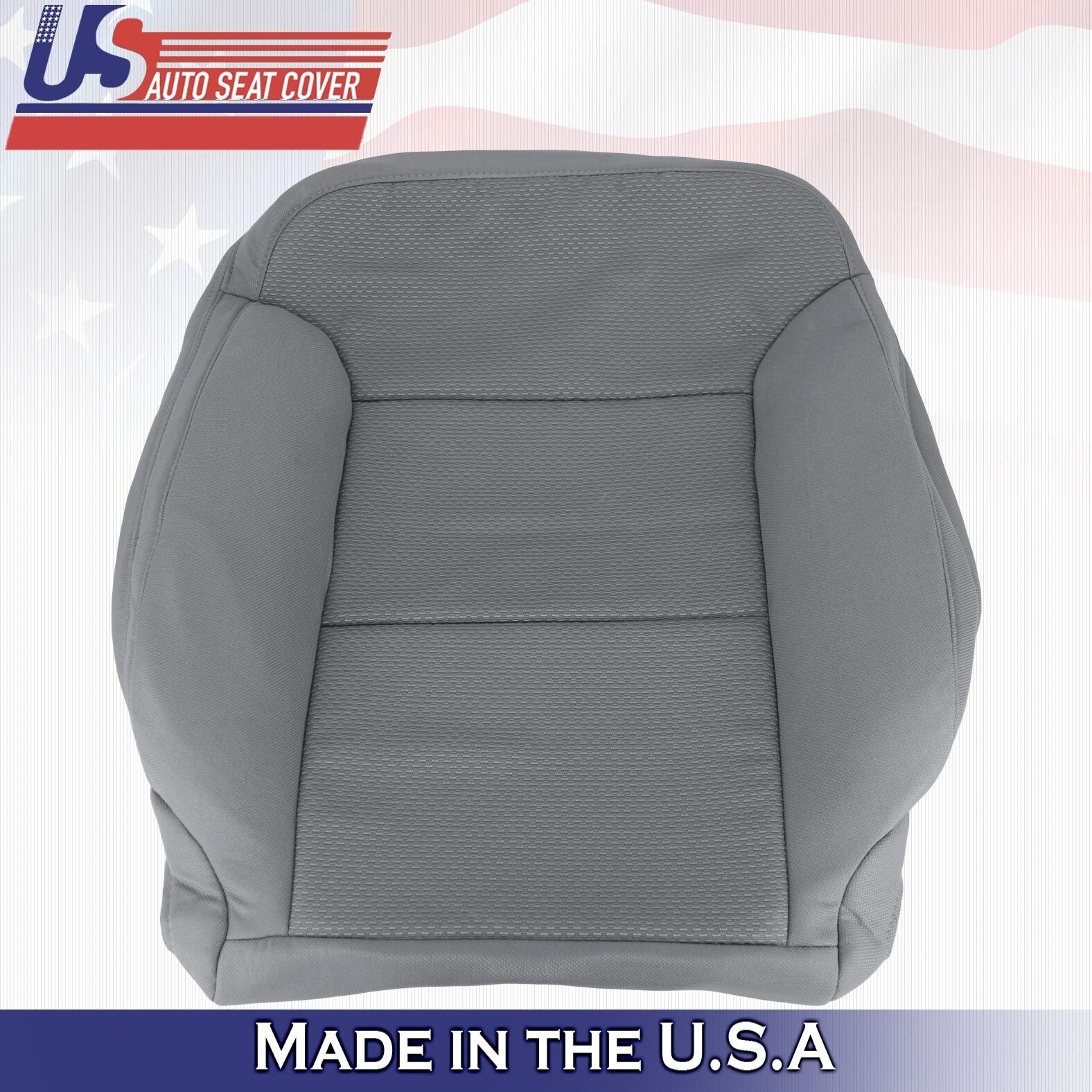 2019 For Chevy Silverado 2500 3500 Passenger Top & Bottom Cloth Seat Covers Gray