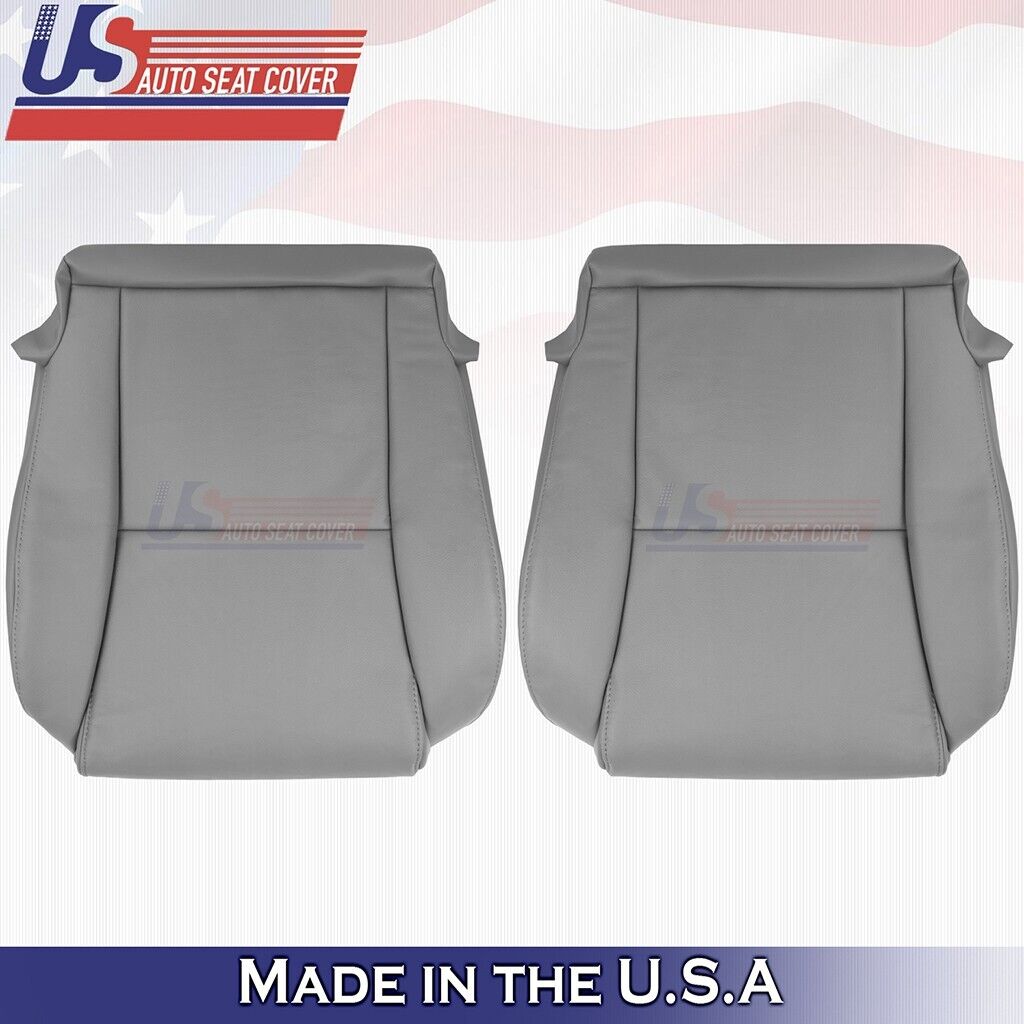 2009 to 2015 For Toyota Tacoma Driver & Passenger Bottom Leather Seat Cover Gray
