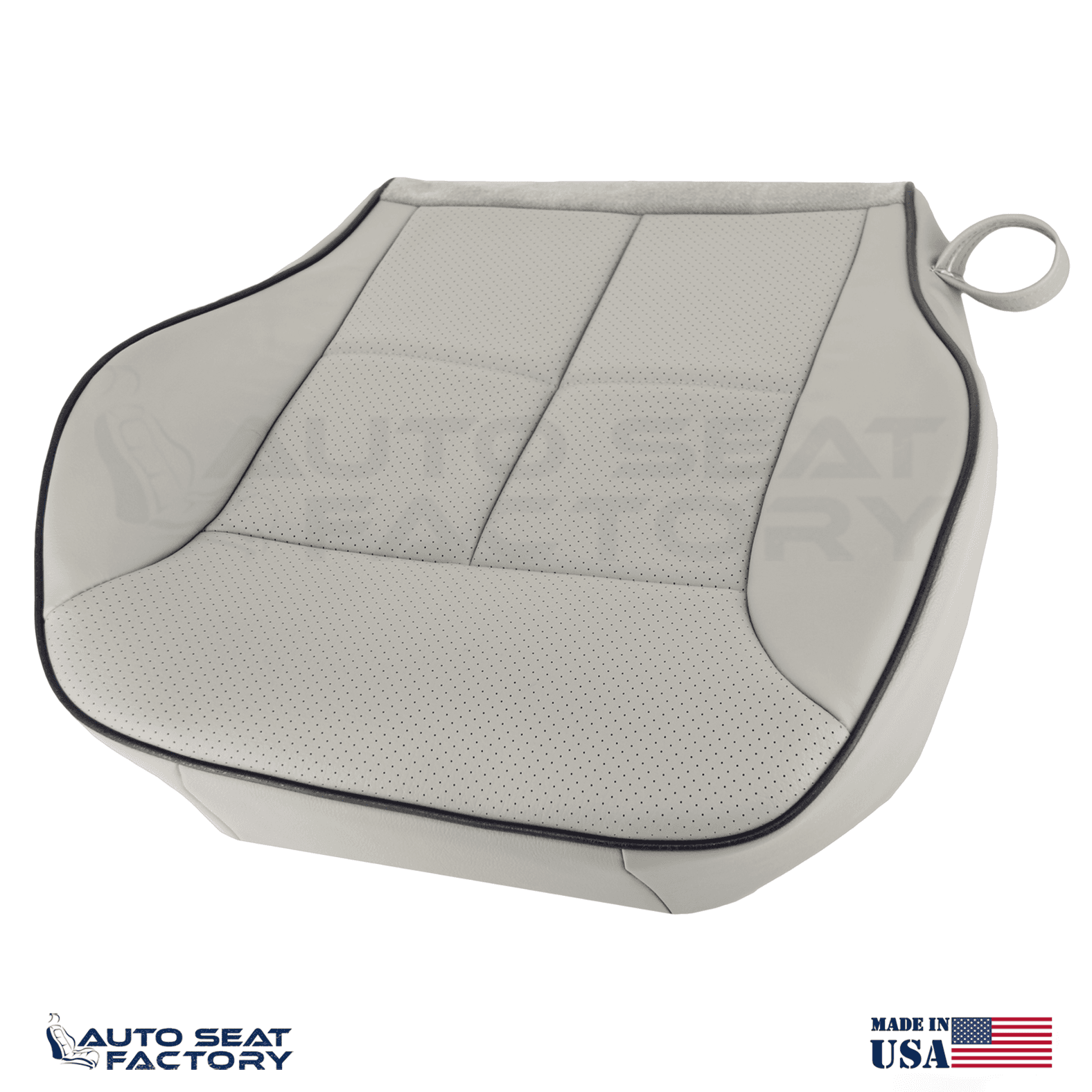 Fits 2007 - 2010 Lincoln MKX Front Perf. Bottom Gray Leather Seat Covers +Piping