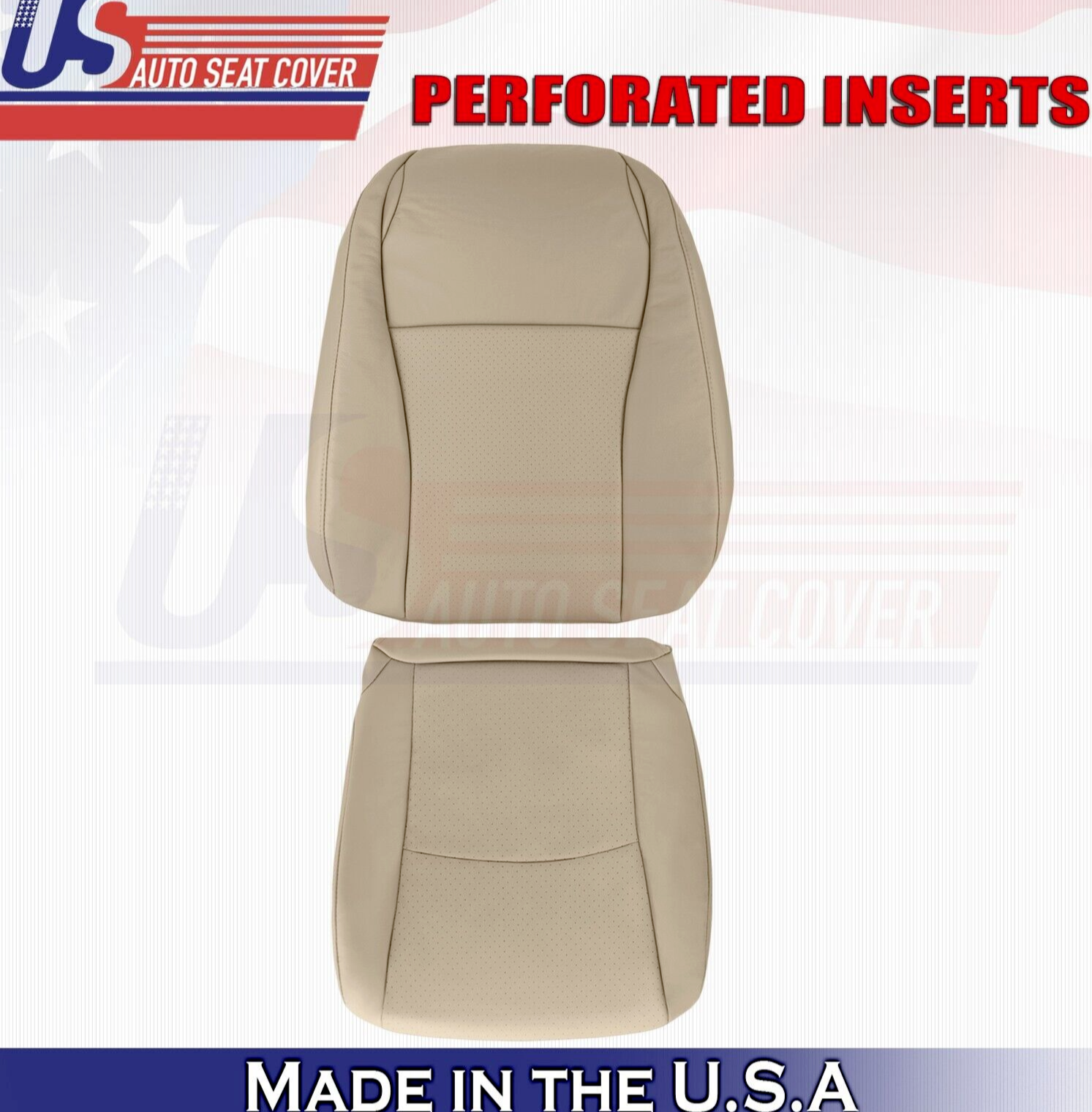 2012 2013 For Toyota Highlander Driver Top Bottom Perf Leather Seat Covers Tan