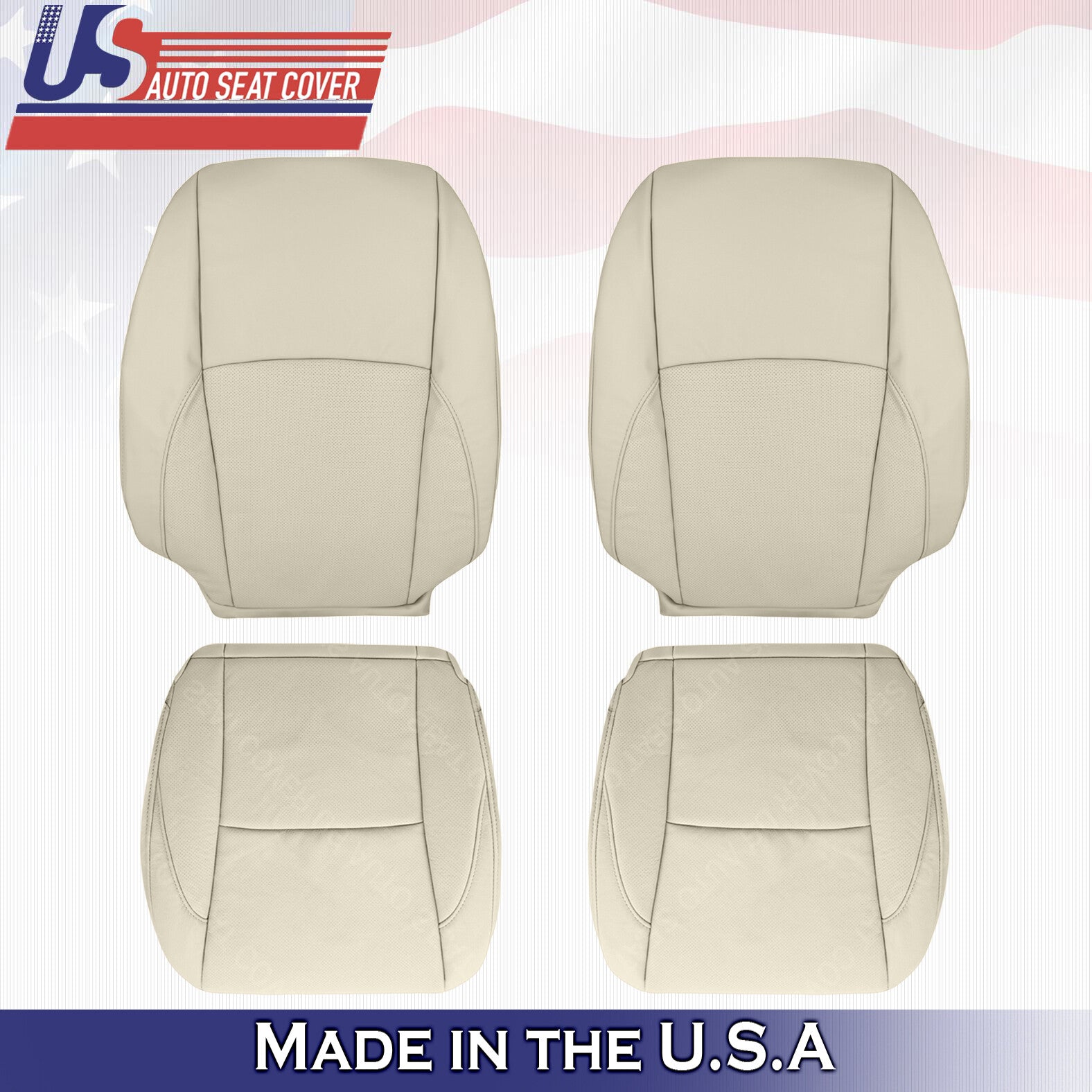2010 to 2012 For Lexus ES350 2x Top & 2x Bottom Leather Seat Covers Light Tan