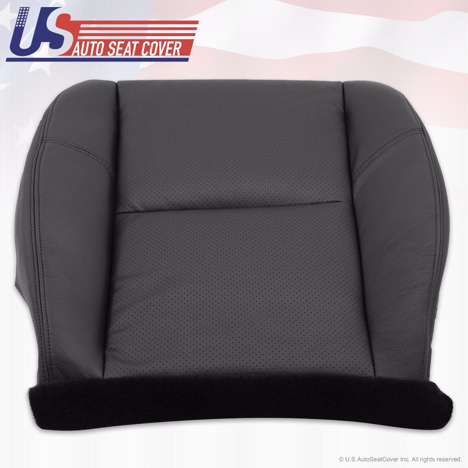2011 2012 Chevy Avalanche LTZ DRIVER Bottom Seat Cover PERFORATED LEATHER BLACK