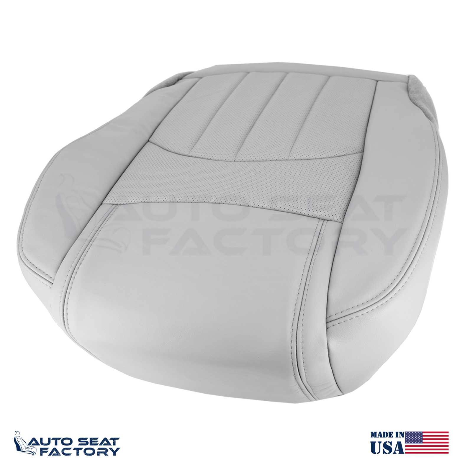For 2013 - 2017 GMC Acadia Perforated PASSENGER Bottom Titanium Vinyl Seat Cover