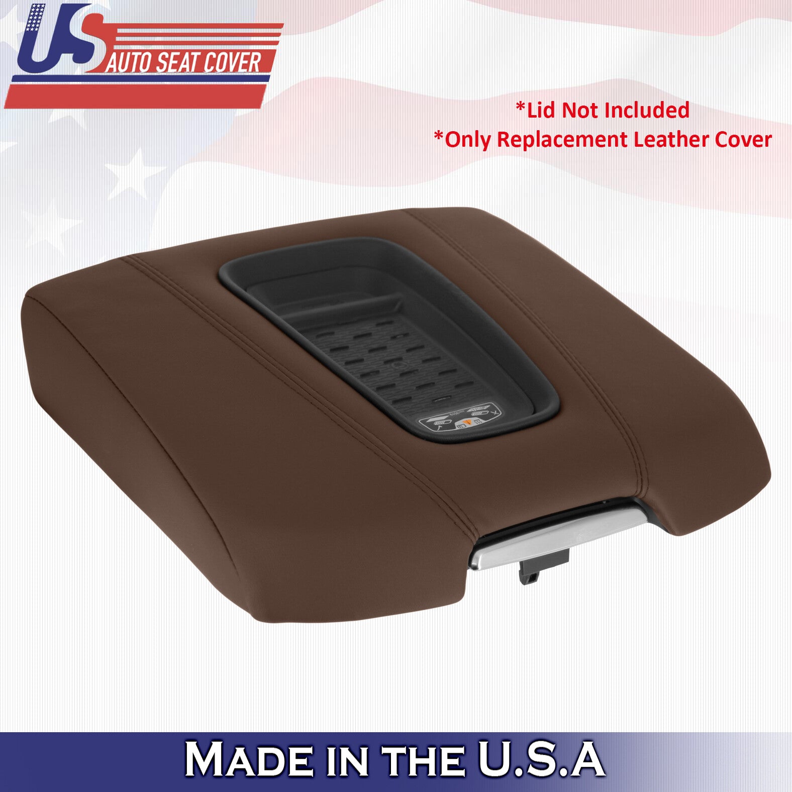 2015 2020 Cadillac Escalade Brown Leather Console Lid Cover Armrest Replacement