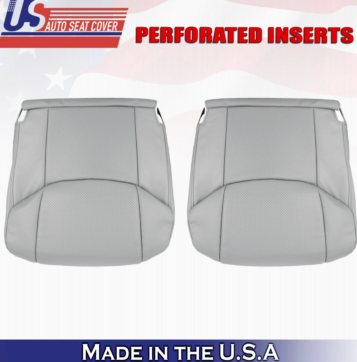 2009 For Toyota Avalon Driver & Passenger Bottom Perforated Leather Covers Gray