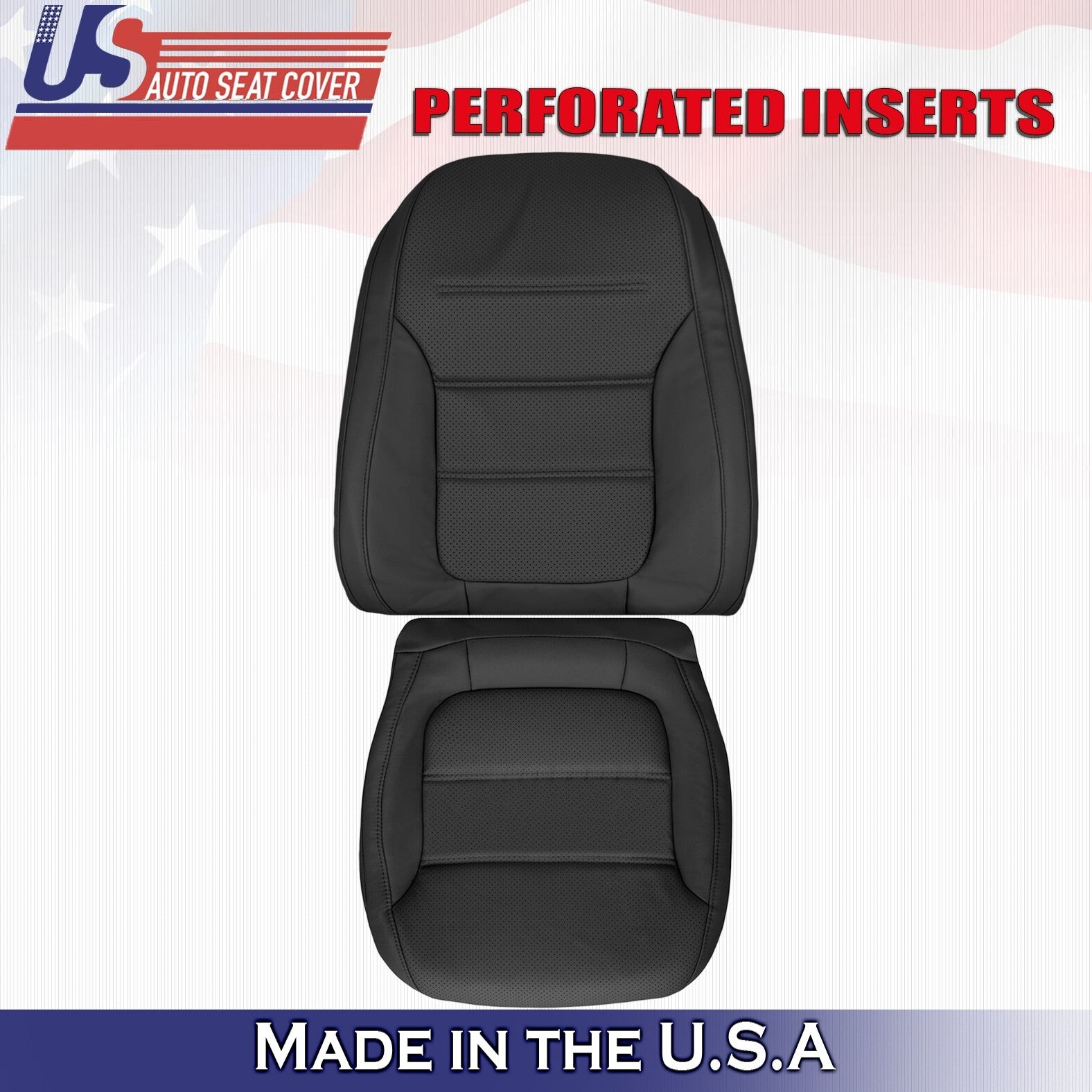 2011-2017 Fits Volkswagen Jetta Driver Bottom & Top Leather Seat Cover Black