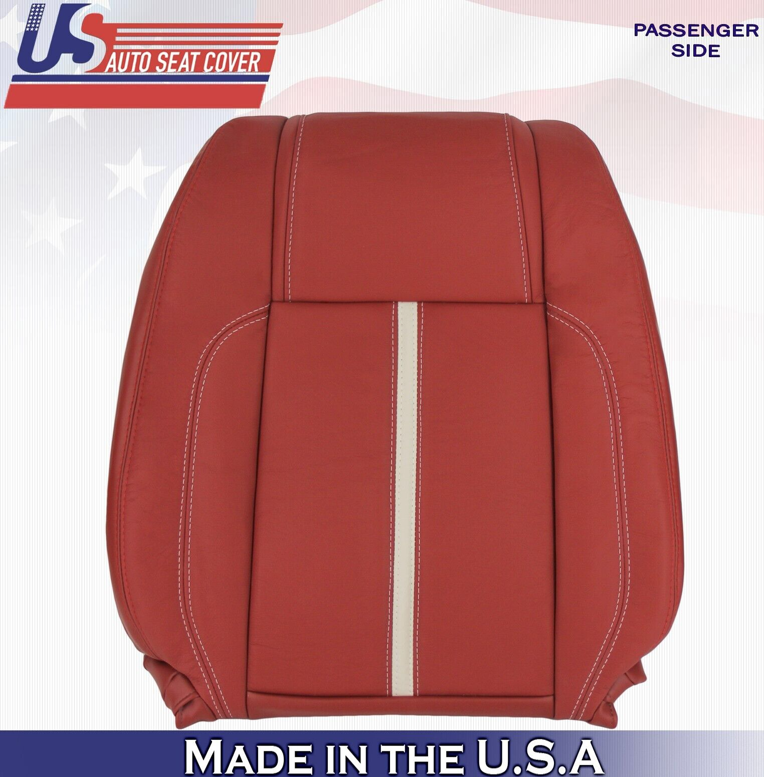 2010 to 2014 Fits Ford Mustang Gt Coupe Passenger Top Leather Seat Cover Red