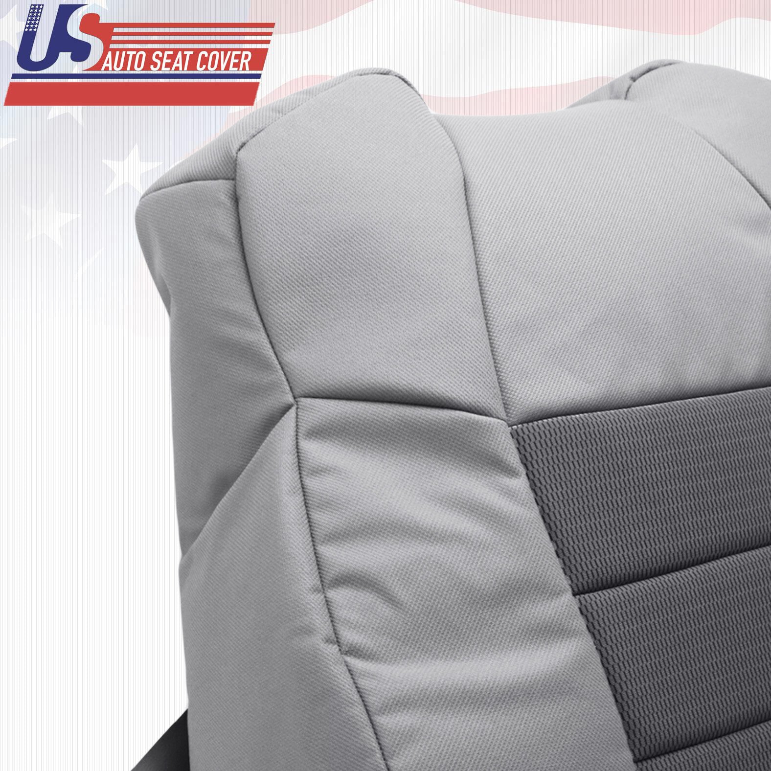 Fits 2003-2007 Ford F-250 XLT Super-cab Driver Top Seat Cover Cloth Gray 2-tone