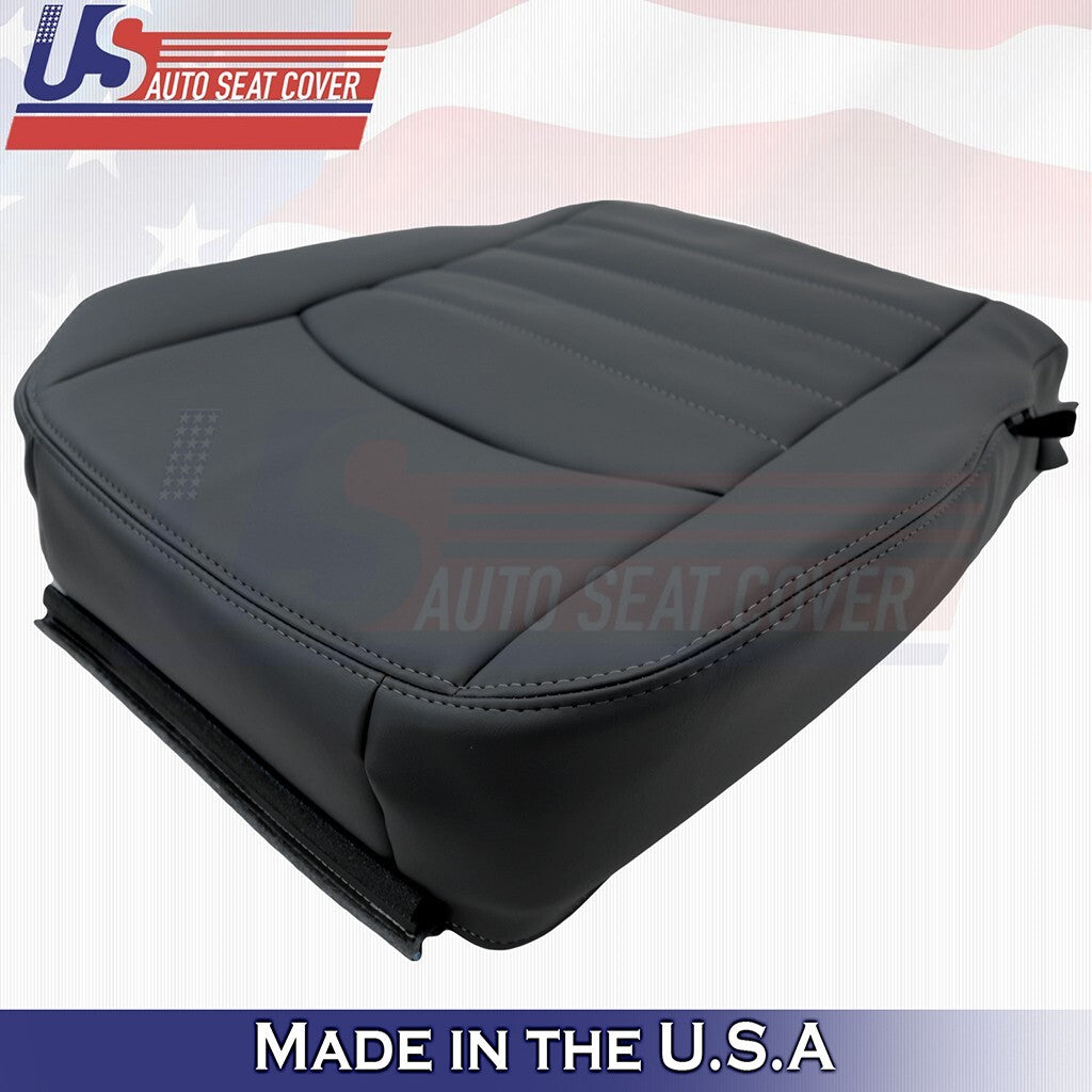 2013 to 2018 For Dodge Ram Passenger Bottom Synthetic Leather Seat Cover Black