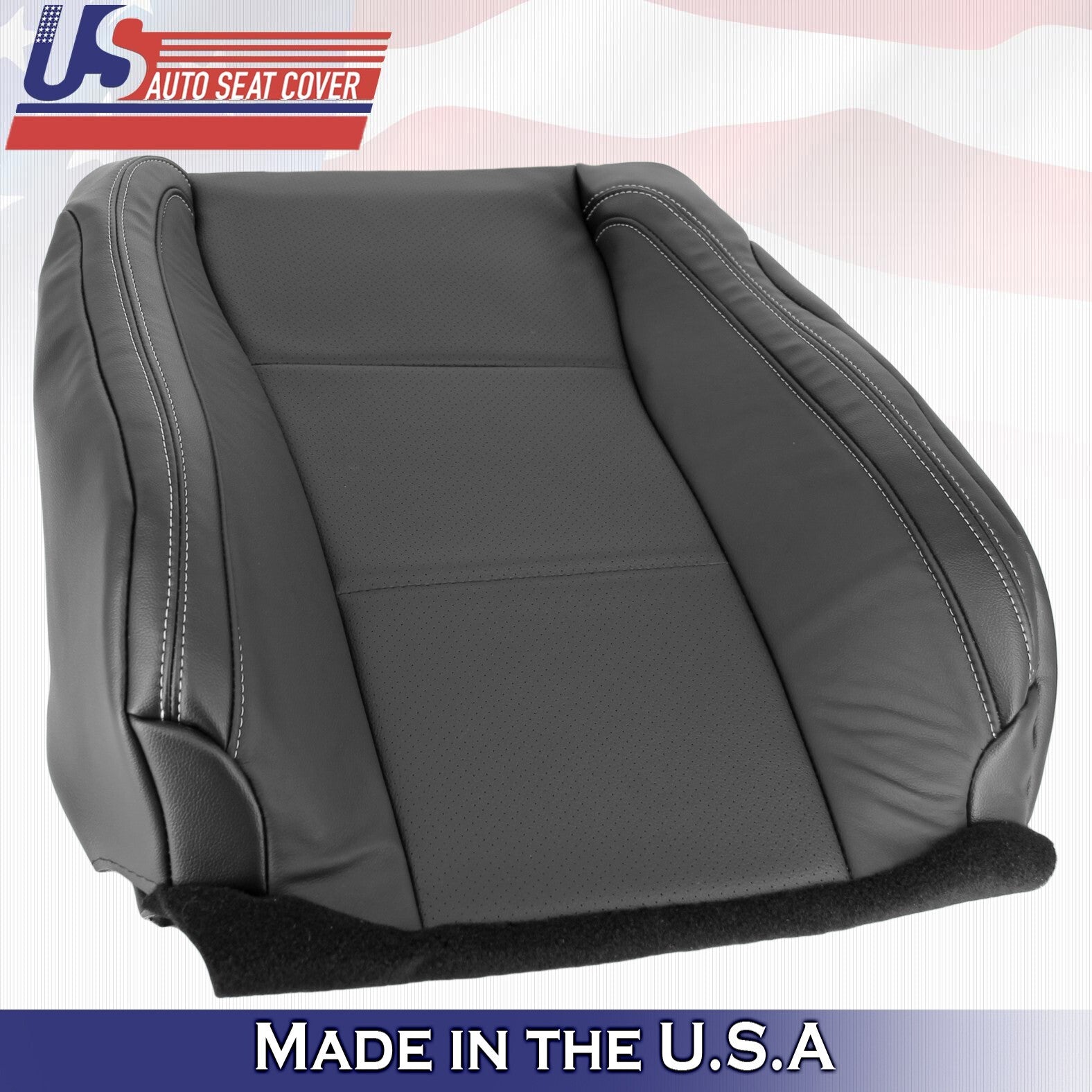 2015 to 2017Fits Ford F150 Lariat Driver&Passenger Top Leather Seat Covers Black