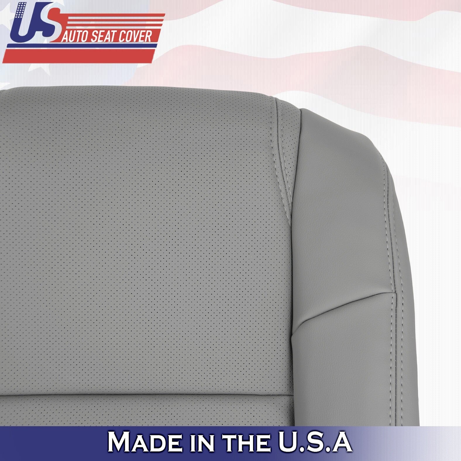 2004 For Honda Pilot Driver & Passenger Top Perforated Leather Seat Covers Gray