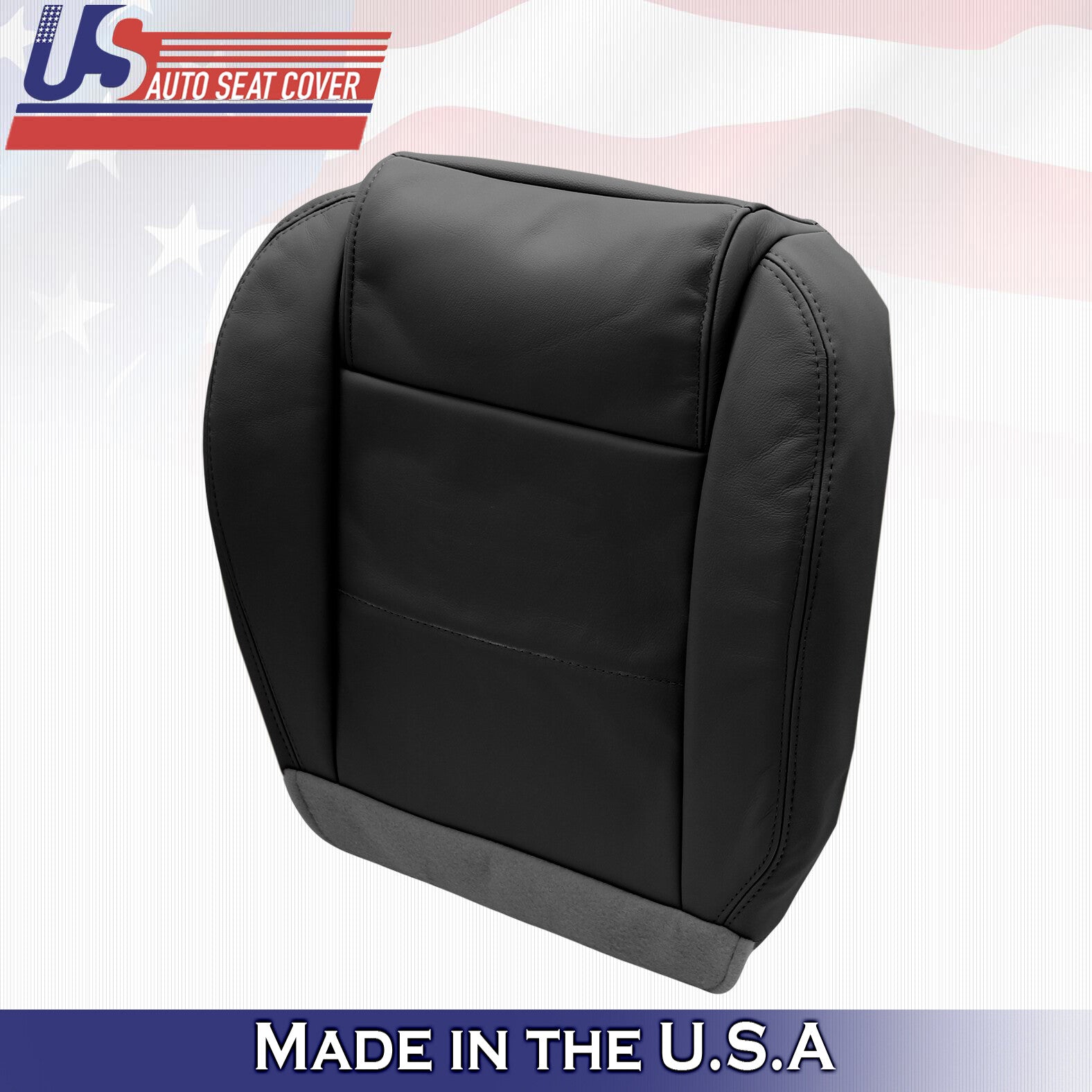 2005 to 2009 For Ford Mustang V6 Passenger Top & Bottom Leather Covers in Black