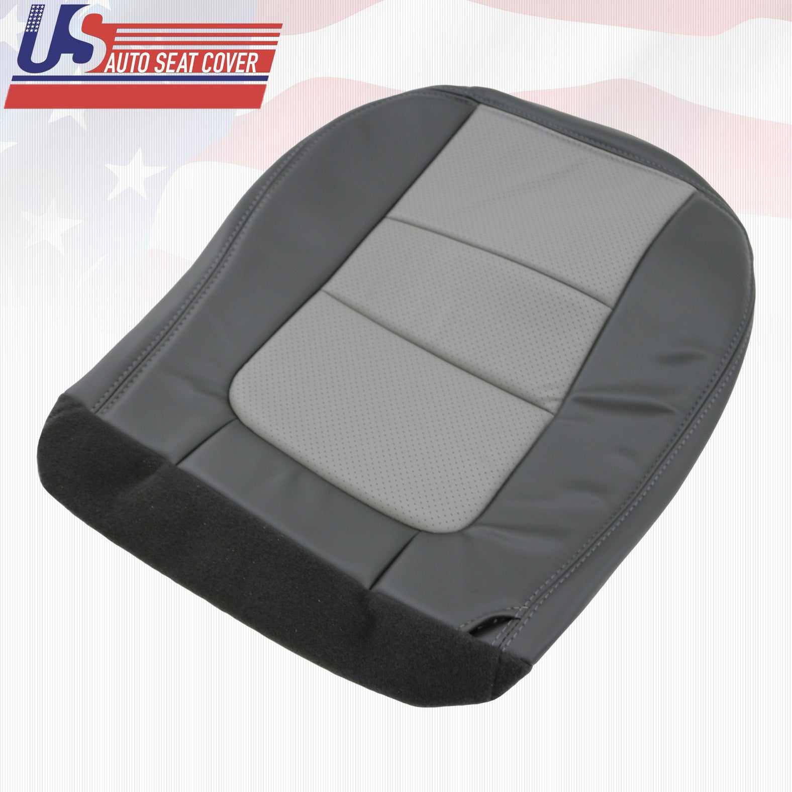 2001 Ford F250 Platinum Edition Driver Bottom All New Seat Cover in 2-Tone Gray