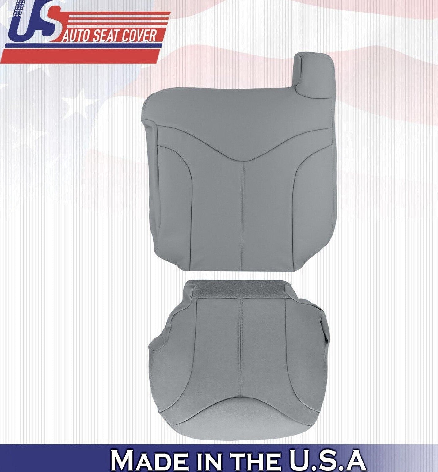 2001 2002 For GMC Yukon XL SLT SLE Driver Top & Bottom Leather Covers Gray