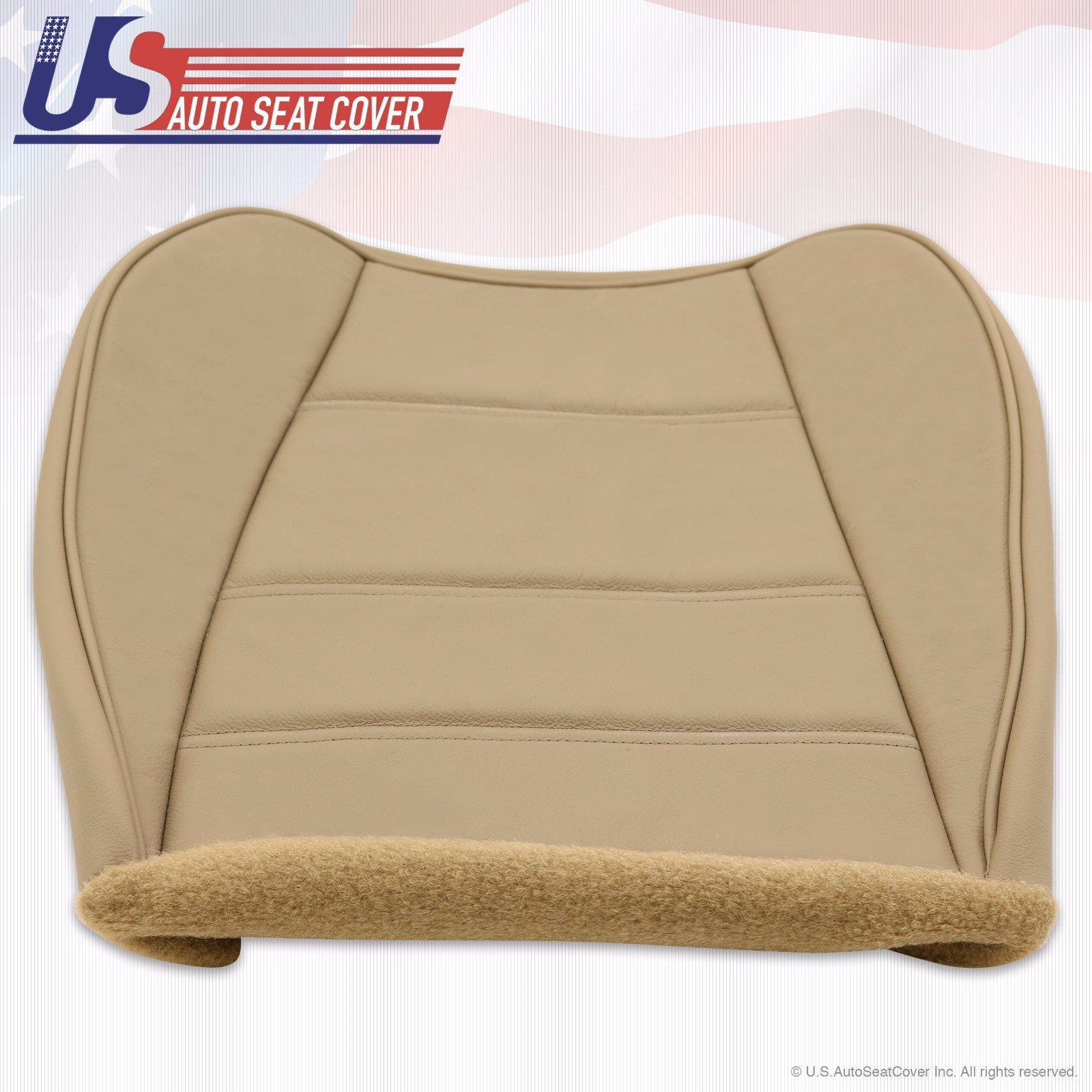 1999 to 2004 Fits Ford Mustang V6 Passenger Bottom Leather Seat Cover Tan