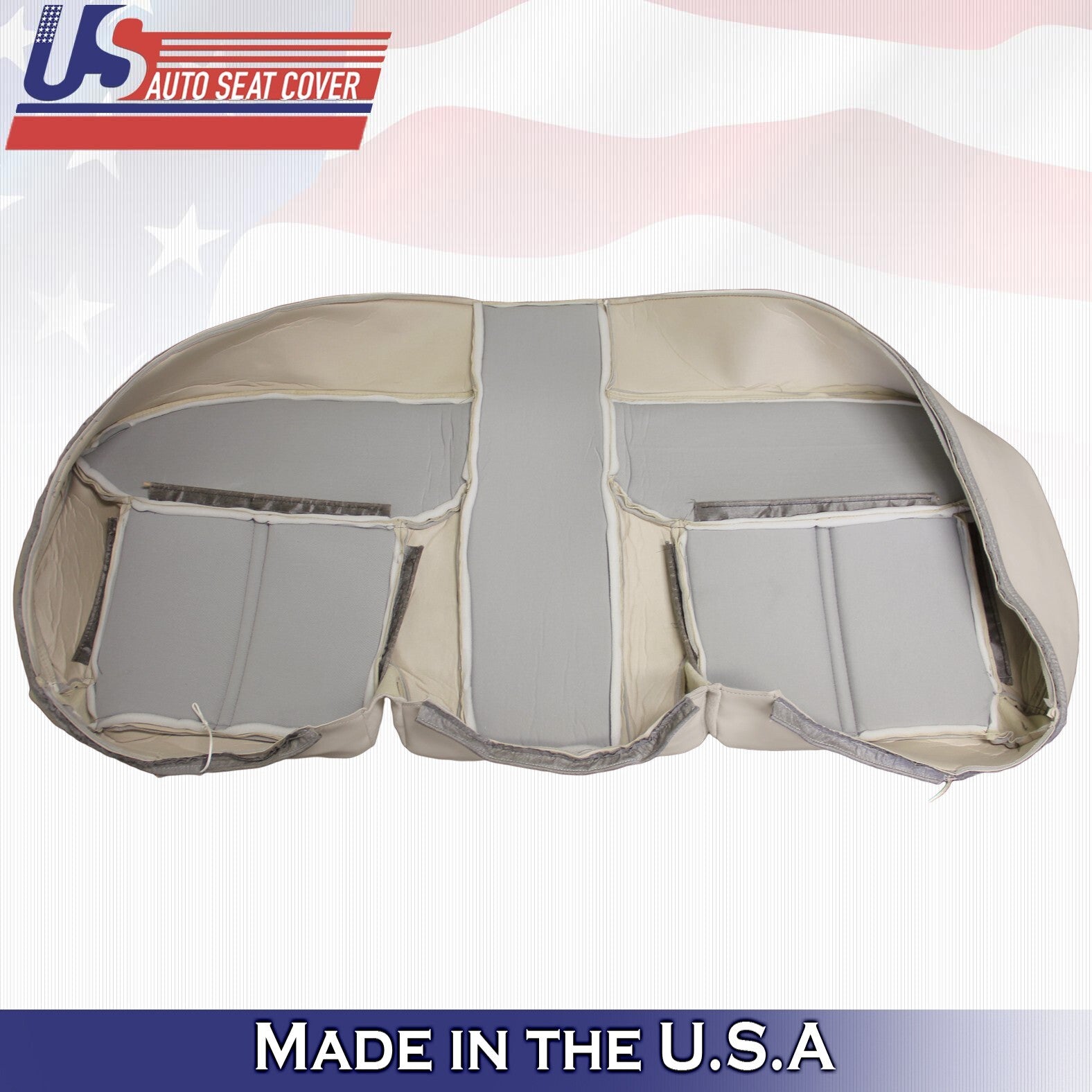 2003 to 2011 For Lincoln Town Car Rear Bench Bottom Leather Cover Lt Parchment