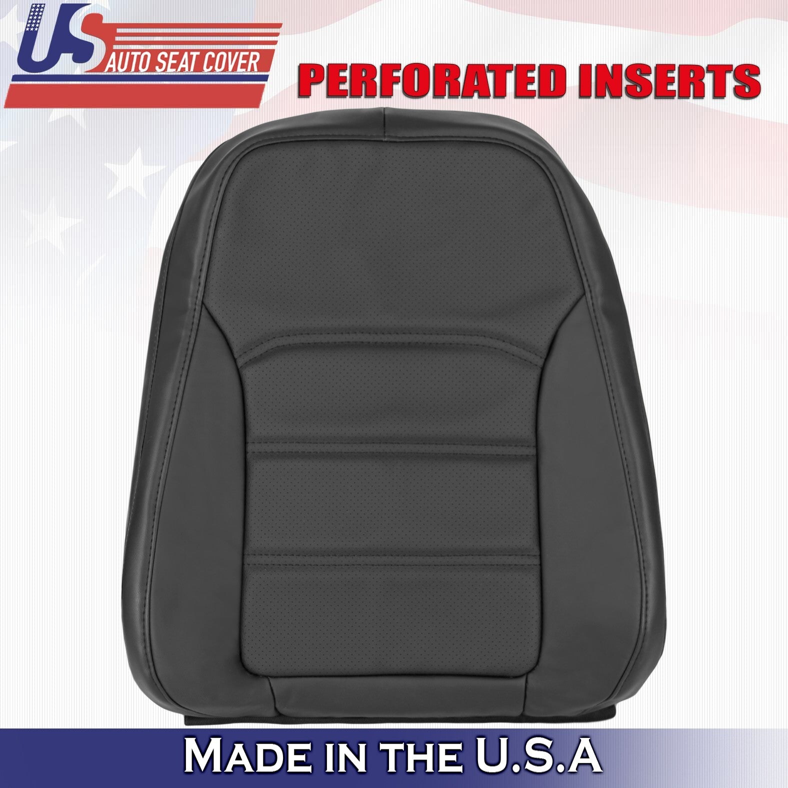 2012 to 2020 Fits Volkswagen Passat Driver Bottom & Top Leather Seat Cover Black